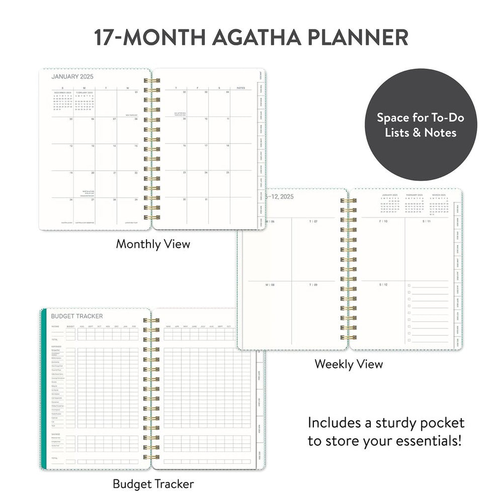 2025 Shroom Silhouettes - Agatha Monthly And Weekly Dairy/Planner