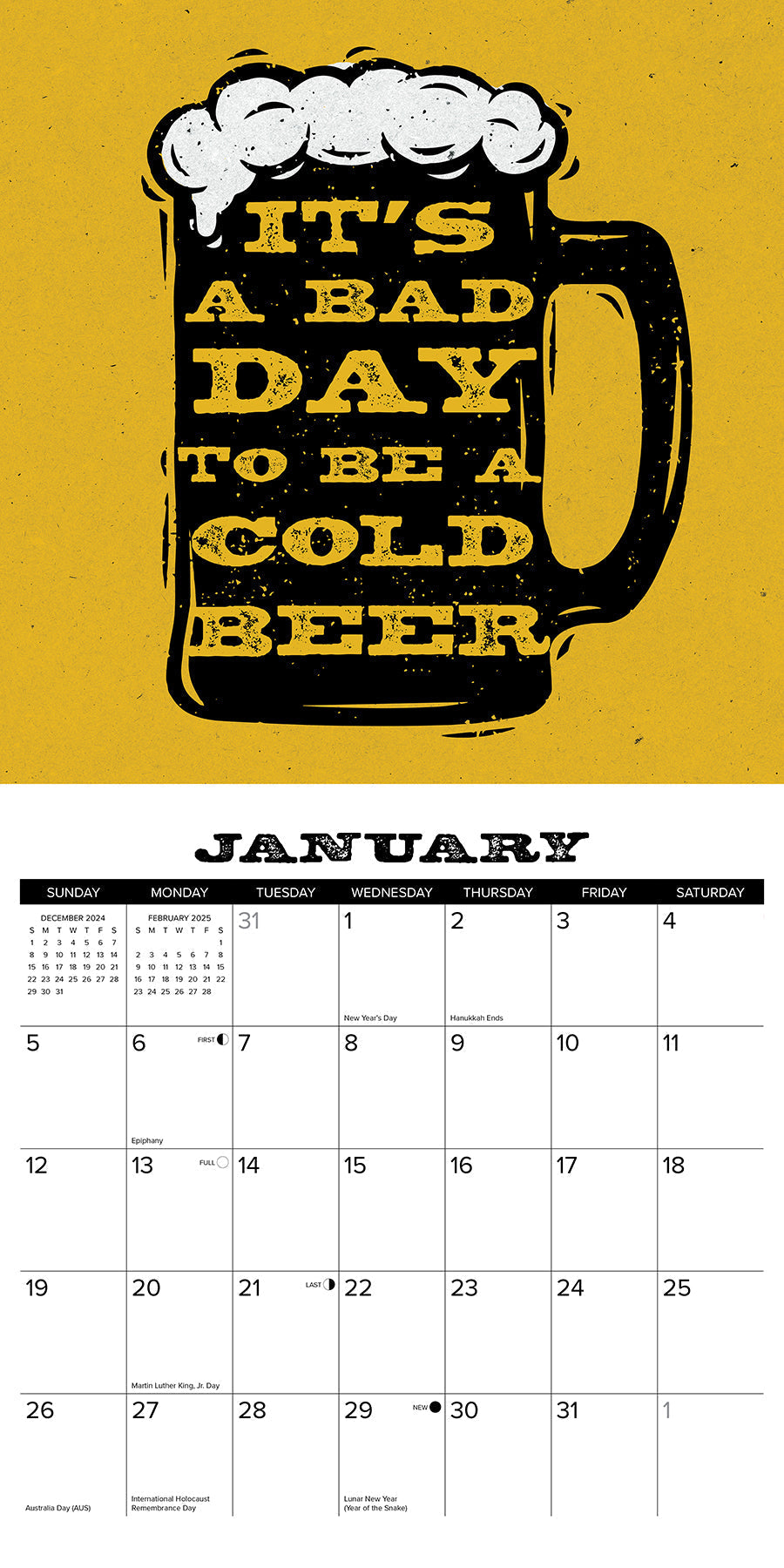 2025 Beer Through the Years - Square Wall Calendar (US Only)