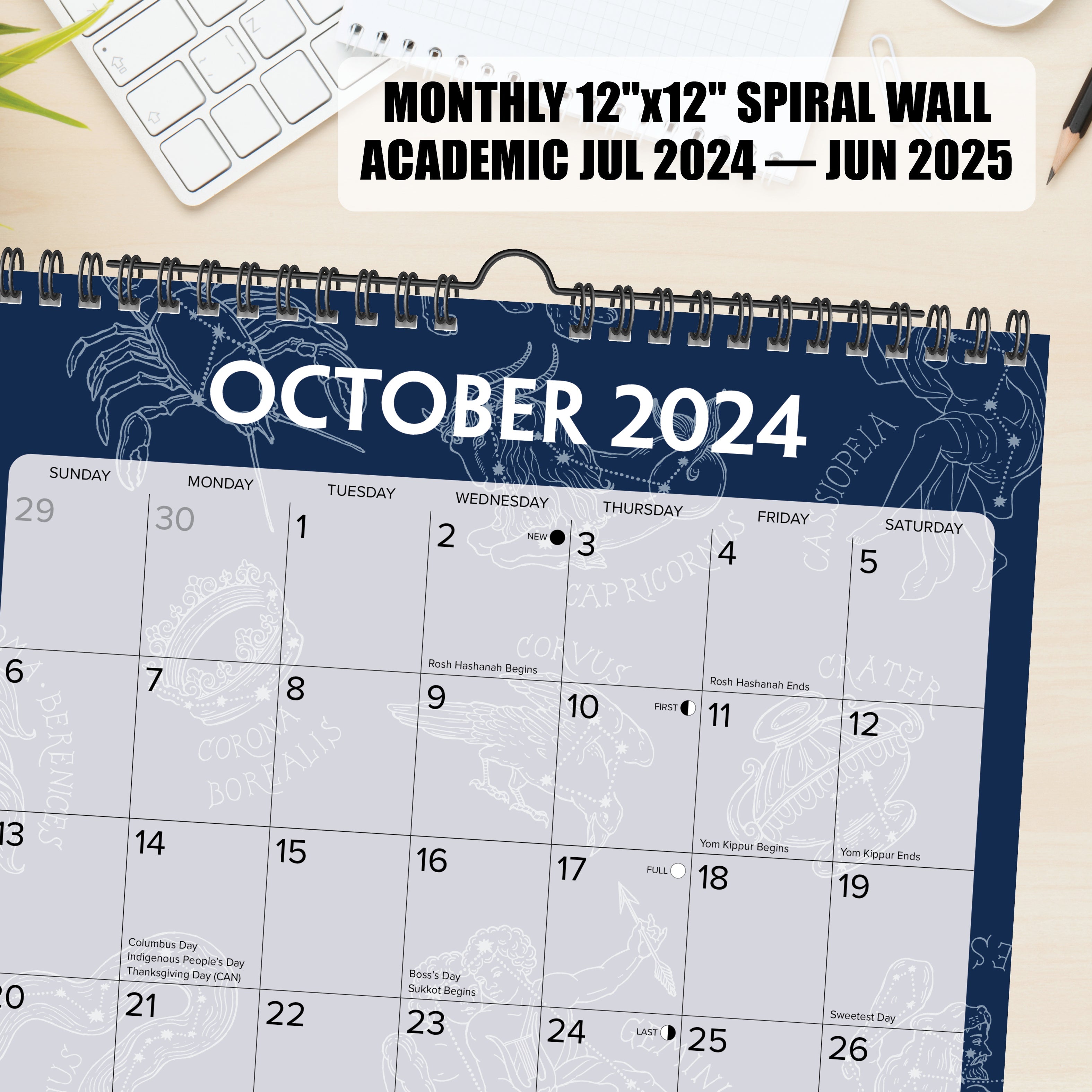 July 2024 - June 2025 Stargazing - Square Wall Academic Calendar  SOLD OUT