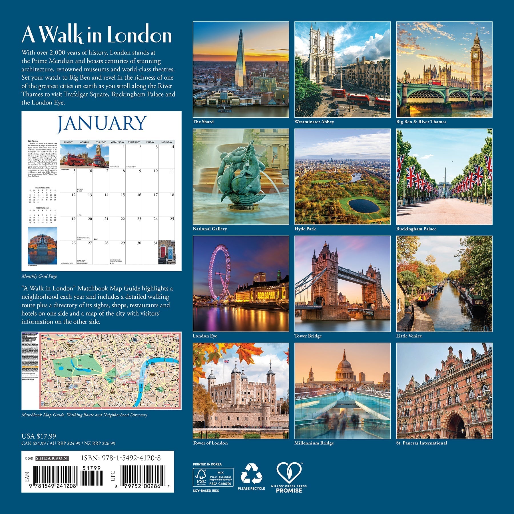 2025 A Walk in London - Square Wall Calendar (US Only)