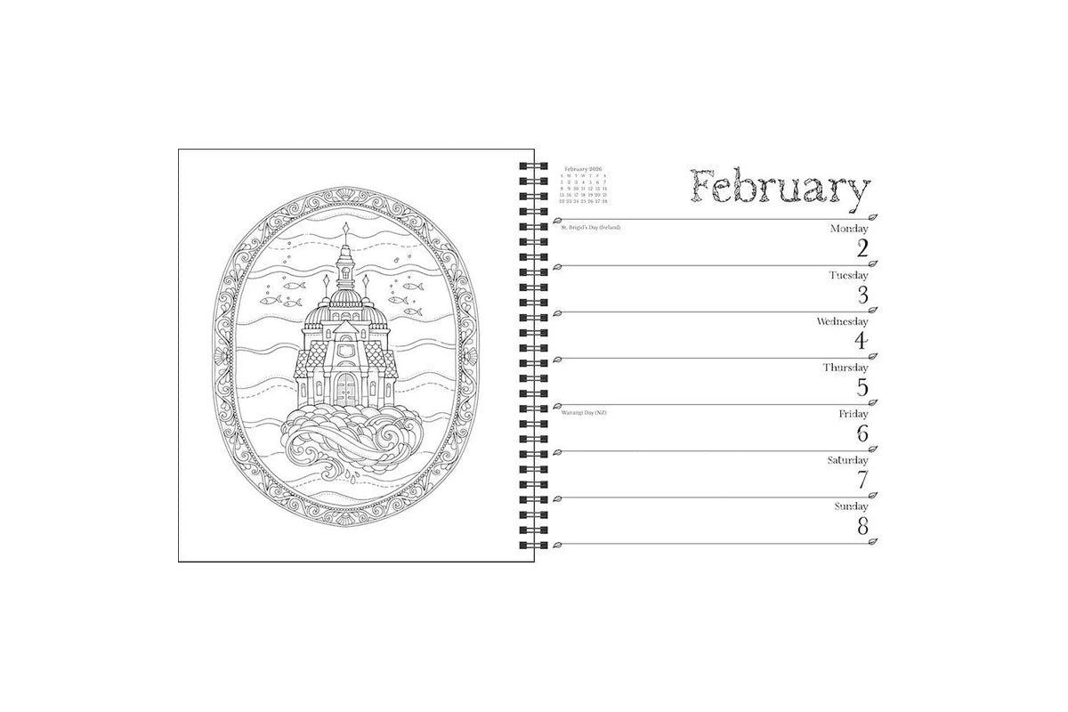 2026 Johanna Basford Coloring - Weekly Diary/Planner