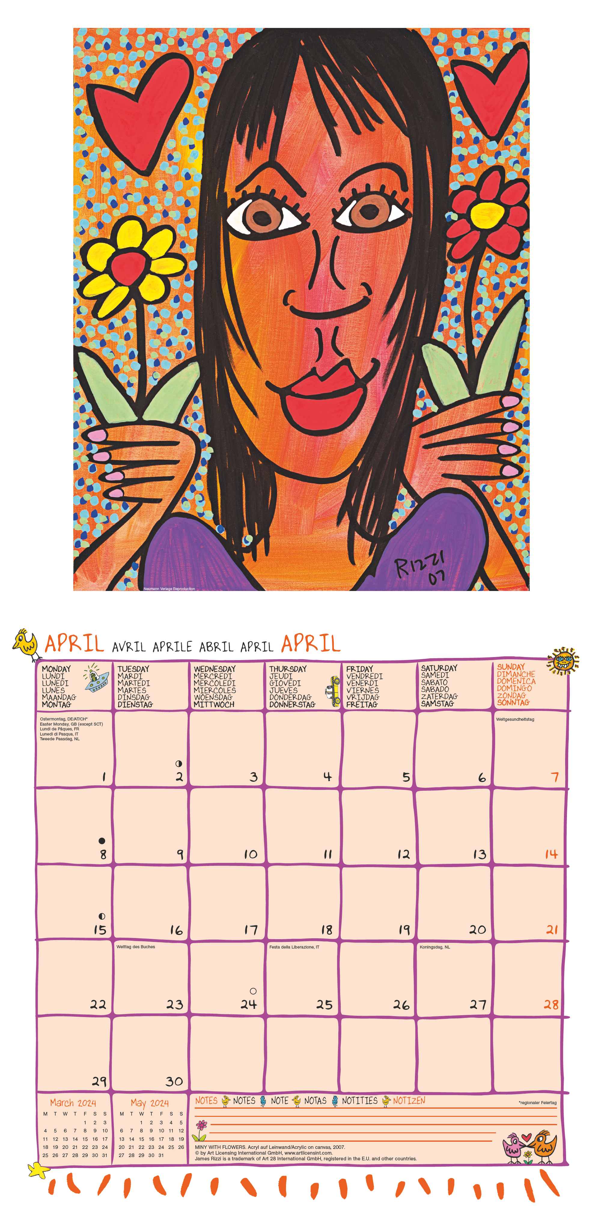 2024 James Rizzi - Square Wall Calendar  SOLD OUT