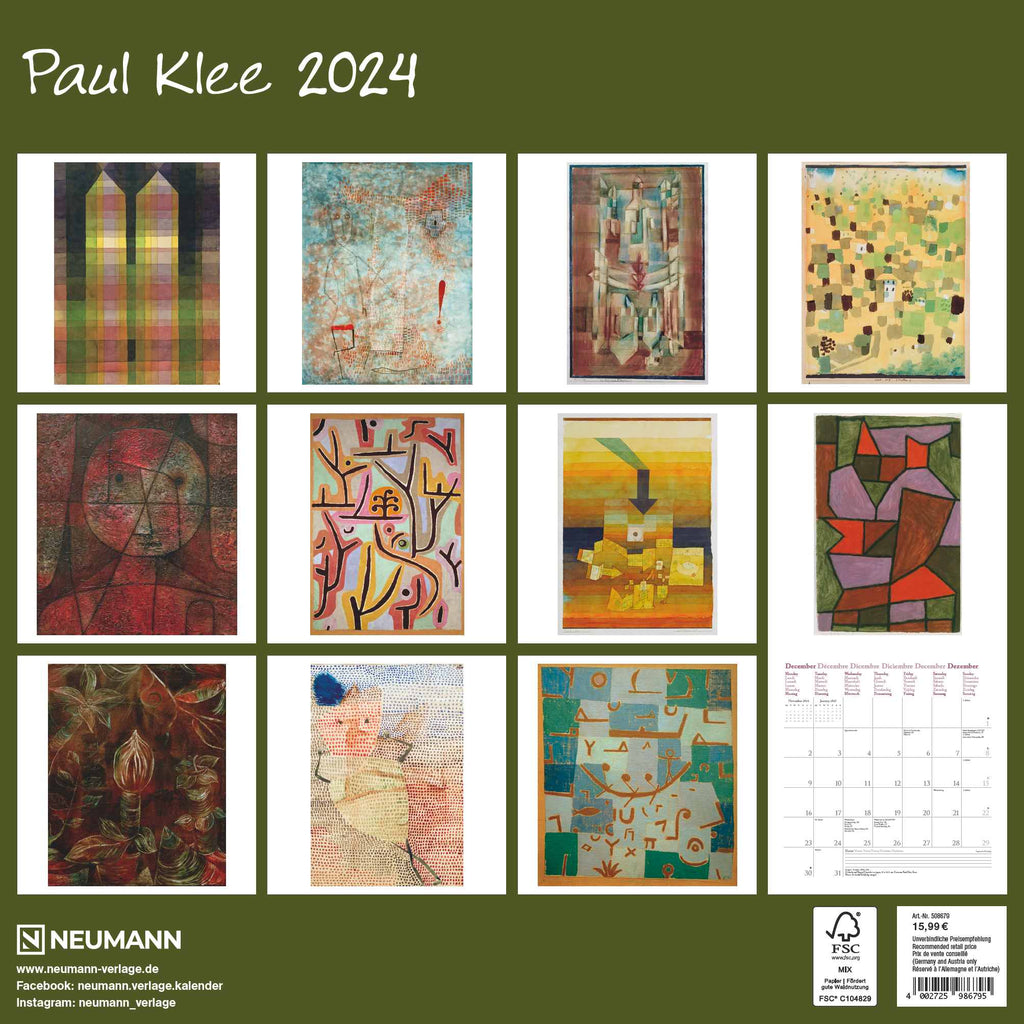 2024 Paul Klee Square Wall Calendar Art Calendars