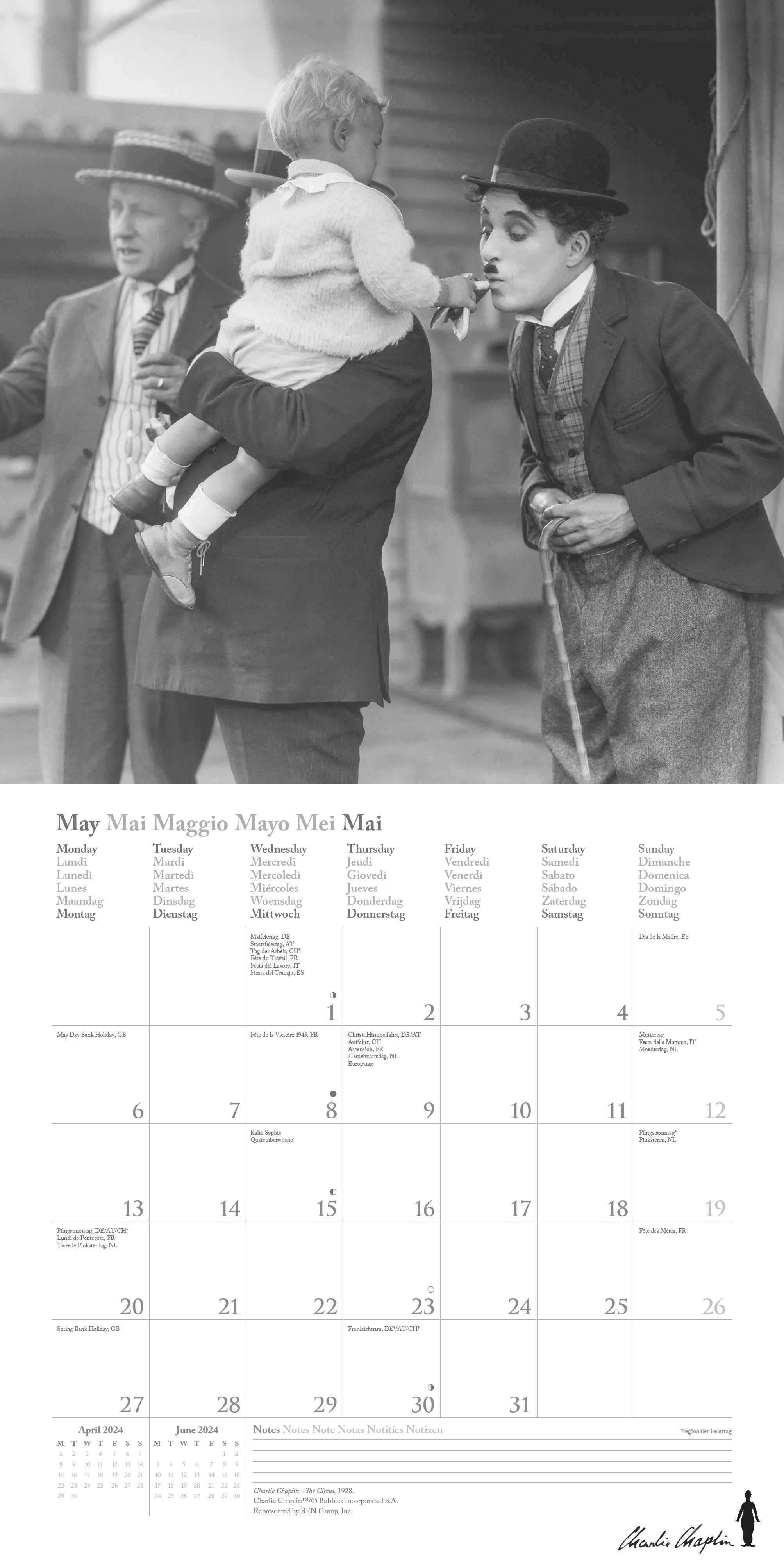 2024 Charlie Chaplin - Square Wall Calendar  SOLD OUT