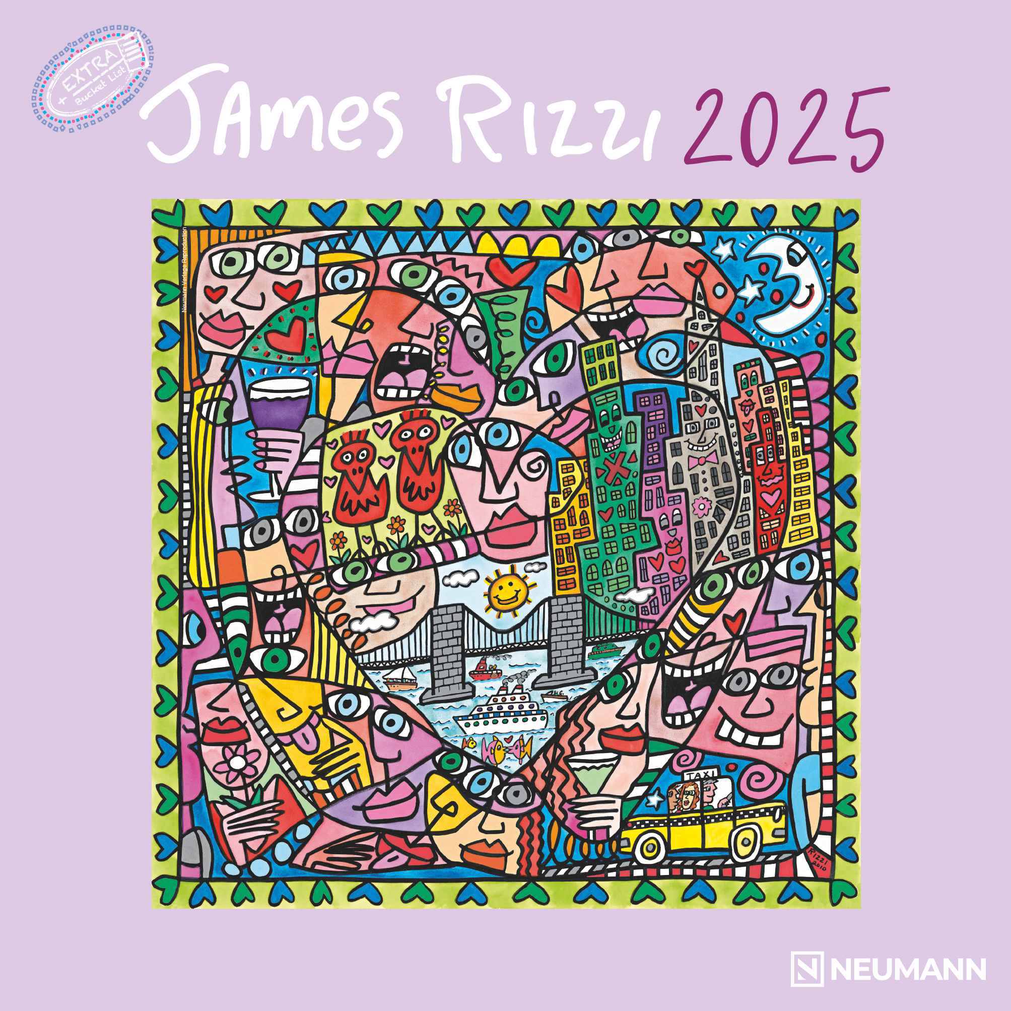 2025 James Rizzi - Square Wall Calendar