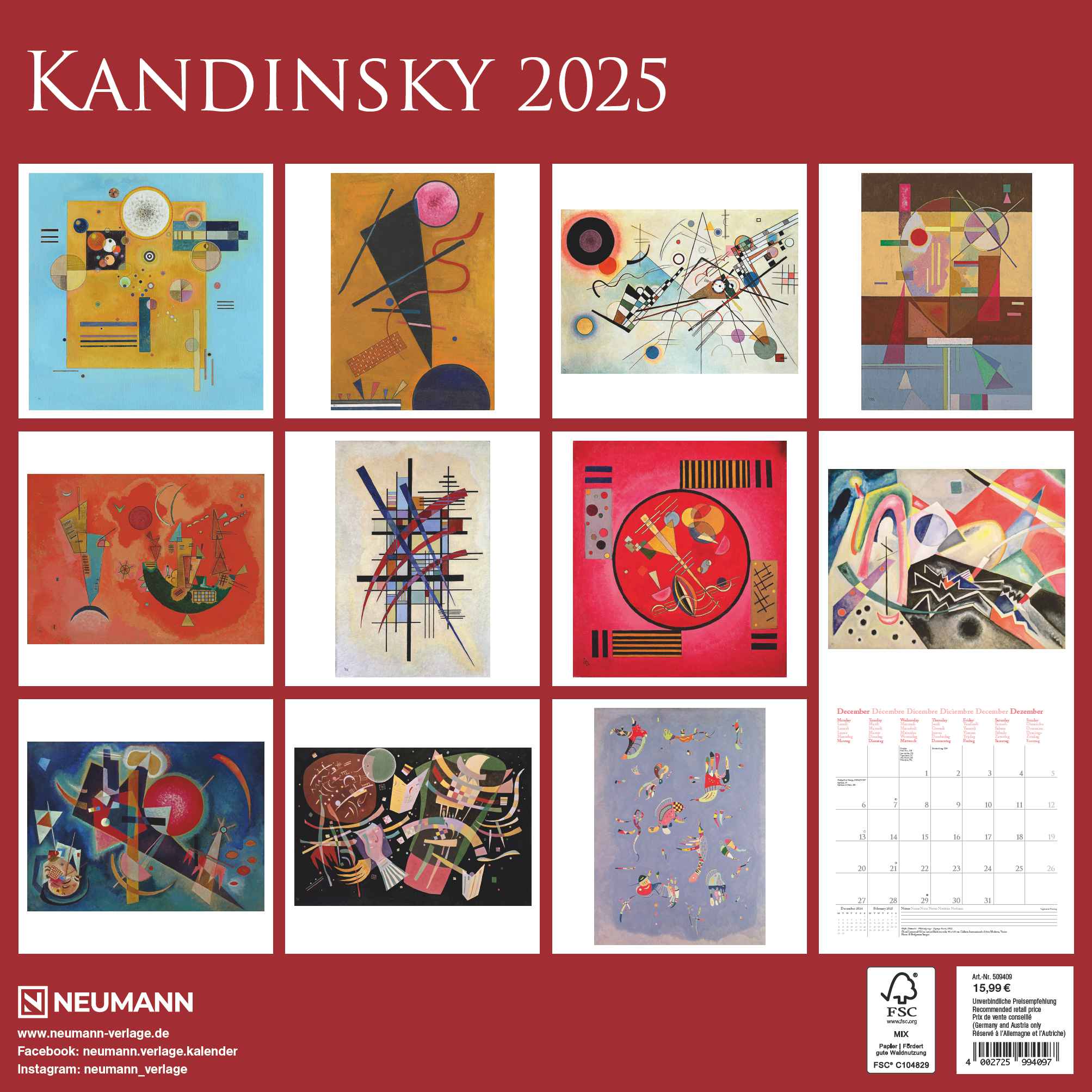 Kandinsky 2025 Wall Calendar