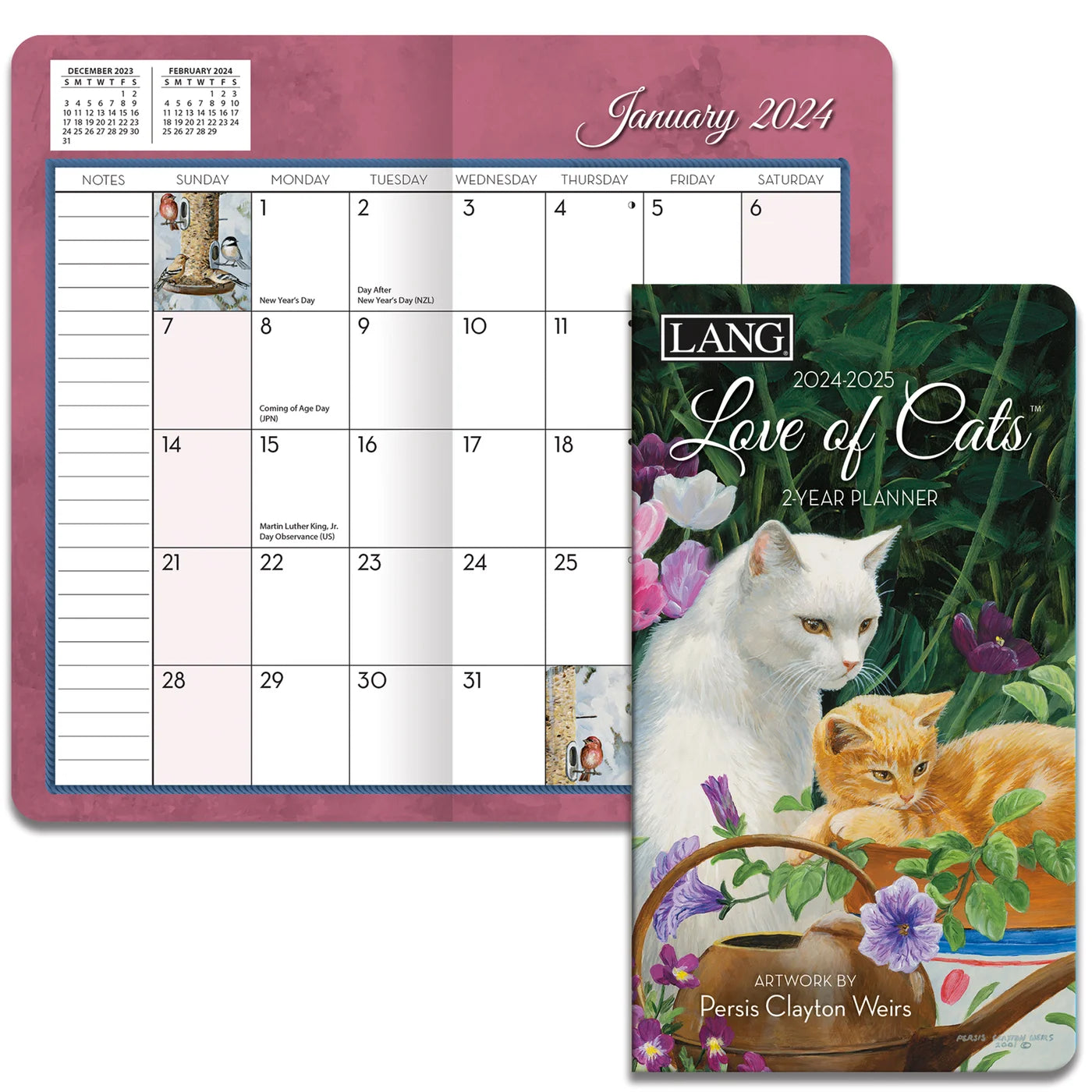 2024-2025 LANG Love Of Cats - 2 Year Pocket Diary/Planner