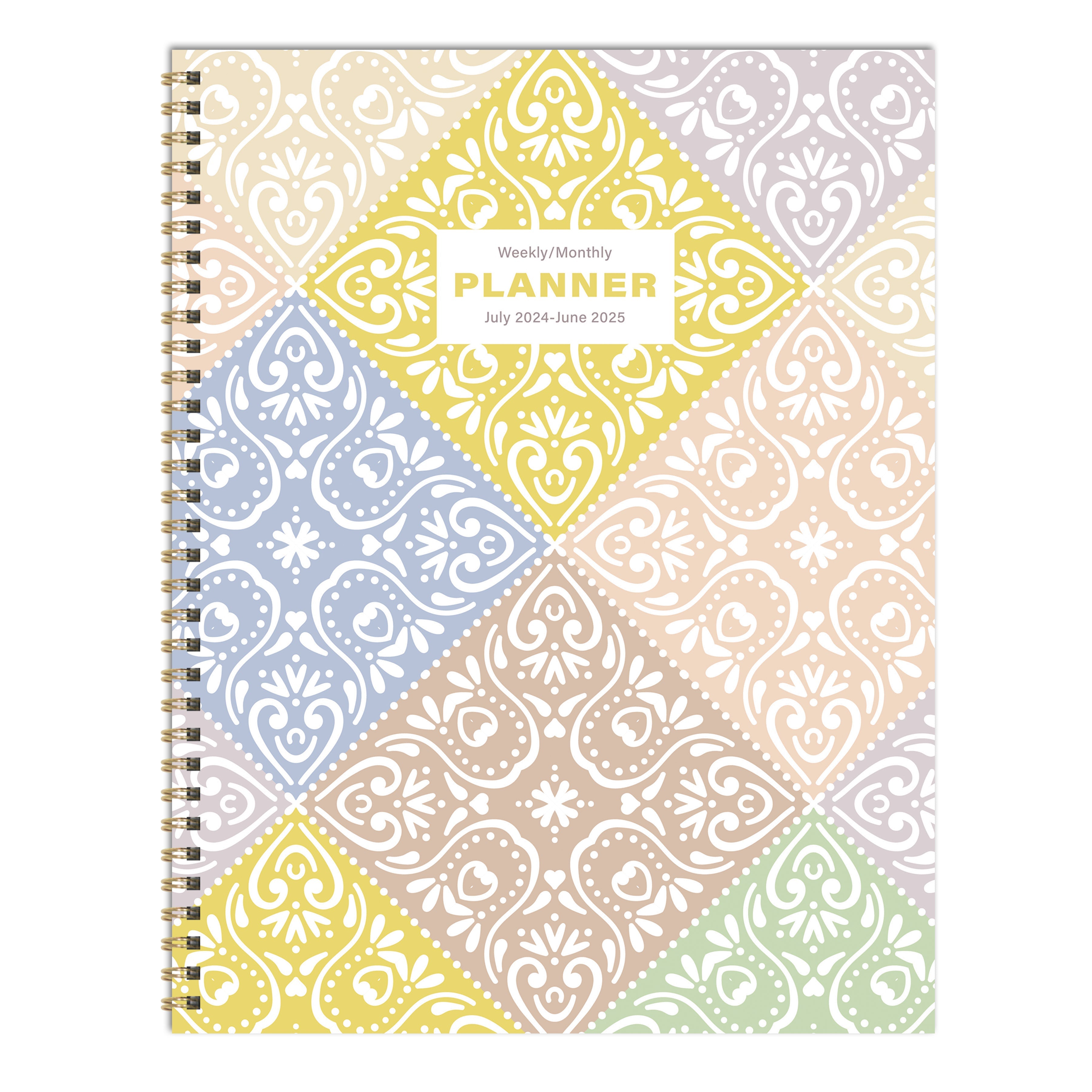 July 2024 - June 2025 Byzantine Tile - Large Weekly & Monthly Academic Year Diary/Planner