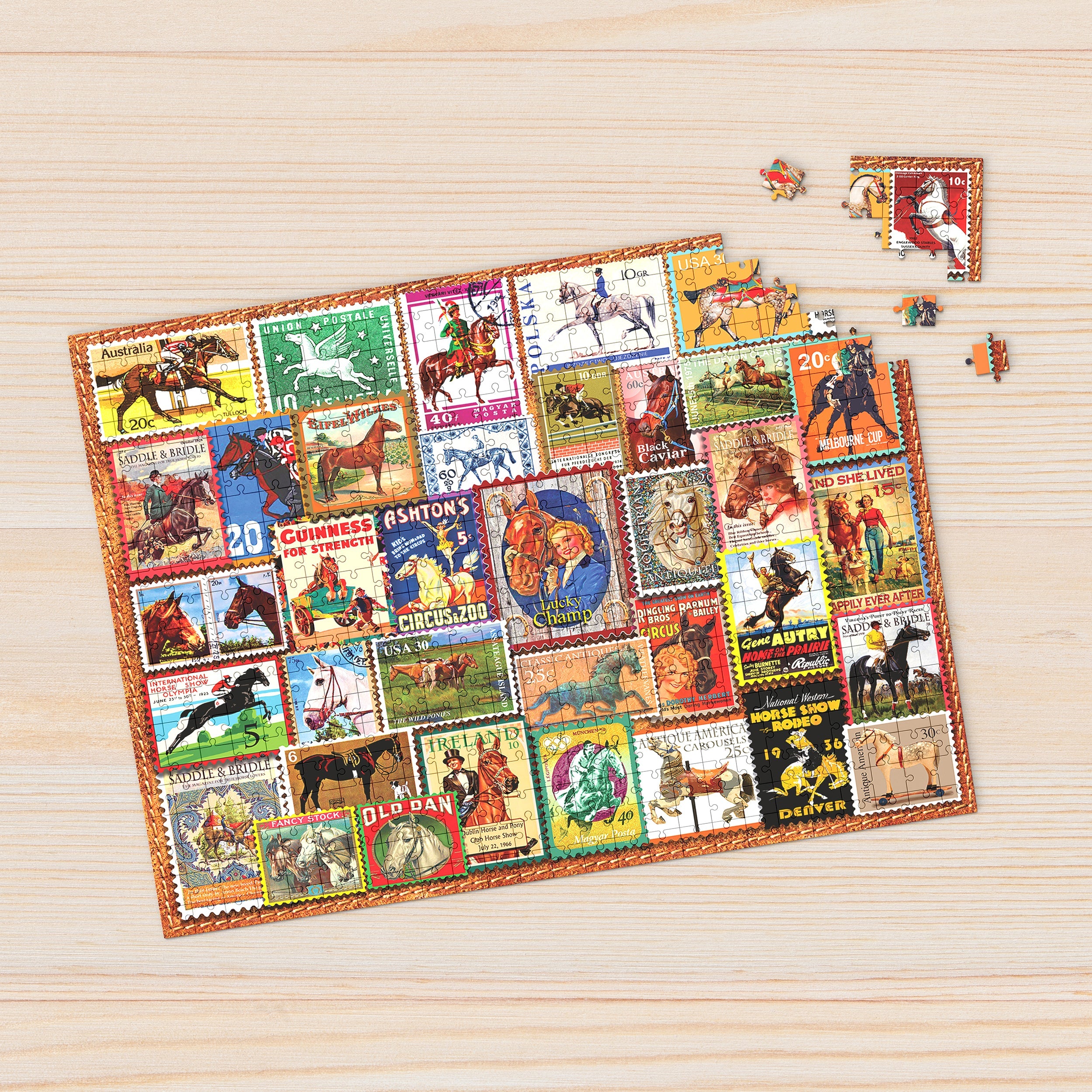 Vintage Equestrian Stamps 1000 Piece - Jigsaw Puzzle