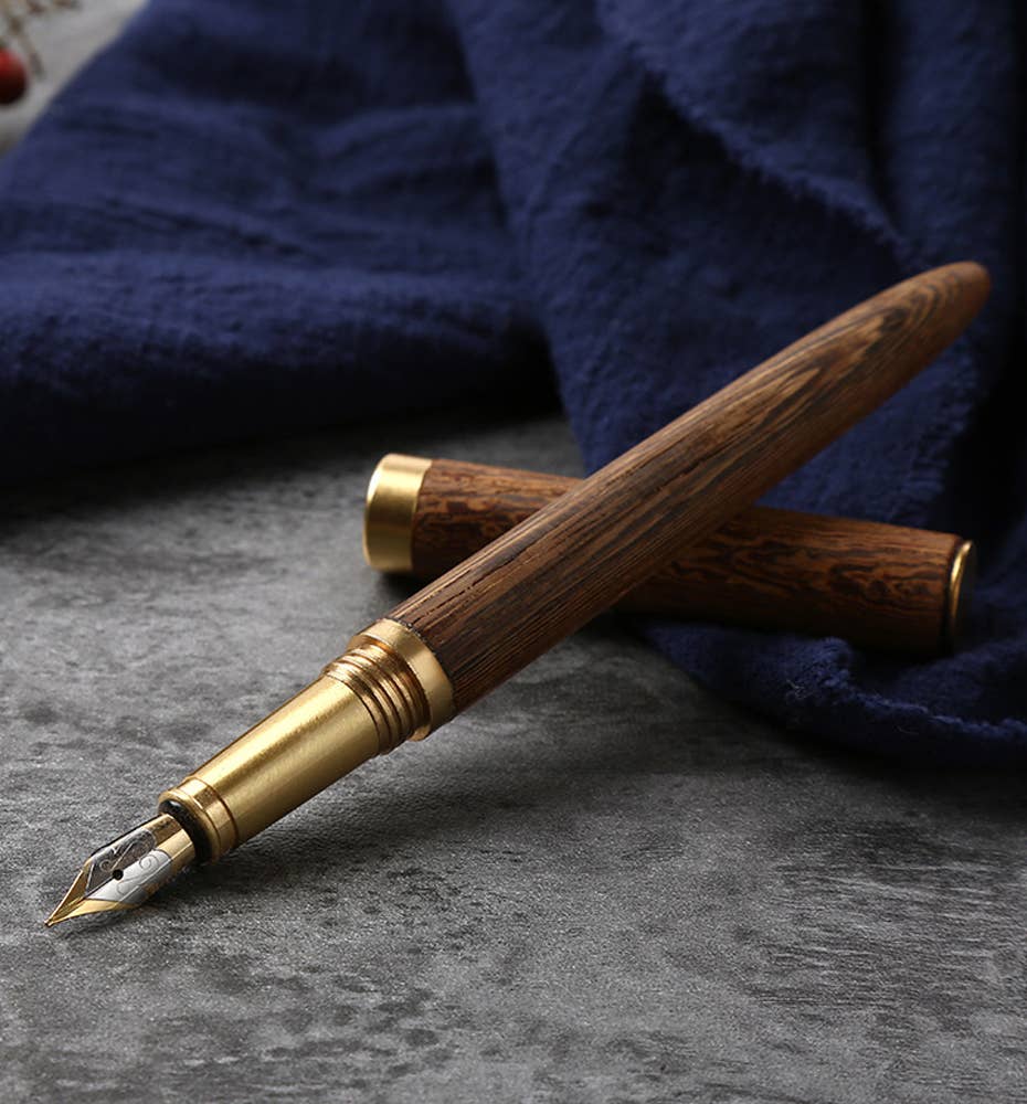 Handmade Wood Fountain Pen | The Hemmingway : Ebony (Boxed)