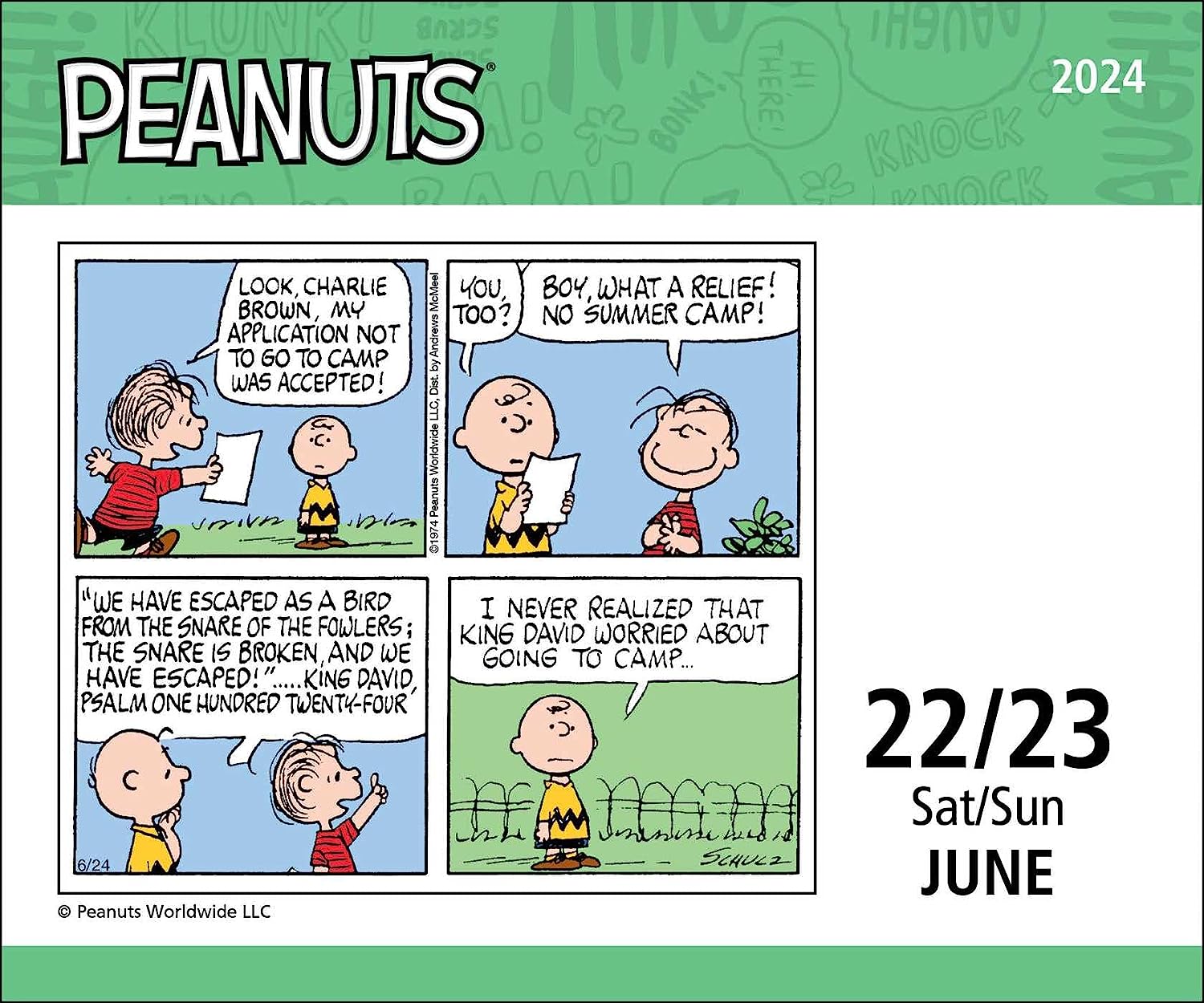 2024 Peanuts Daily Boxed PageADay Calendar