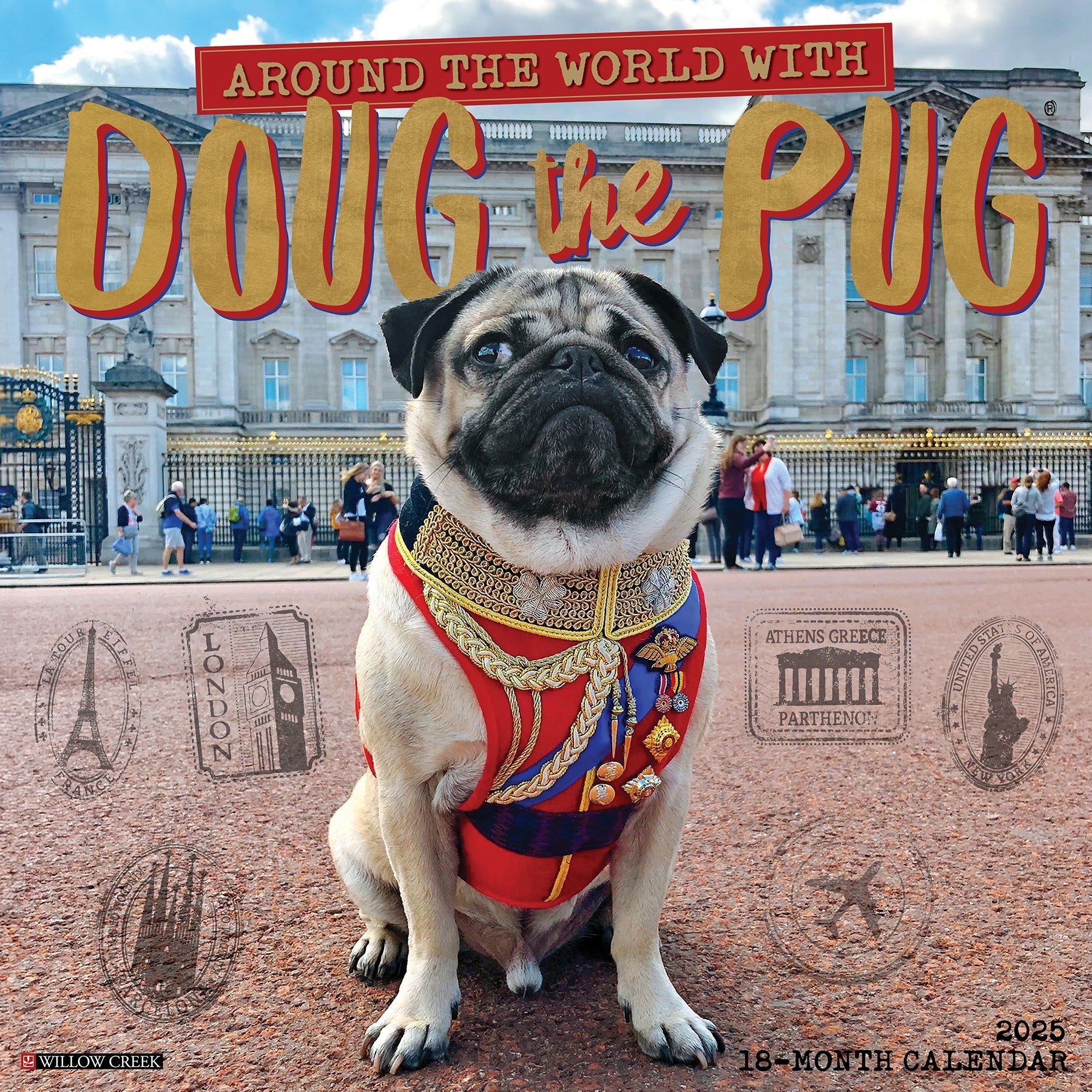 2025 Doug the Pug (w/foil) - Square Wall Calendar (US Only)