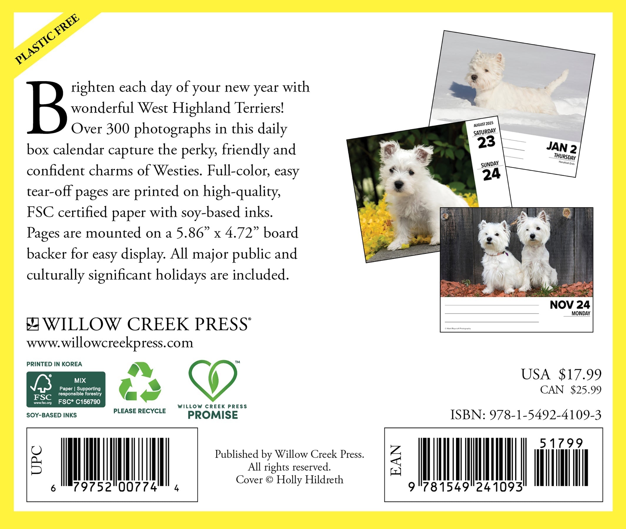 2025 Westies - Daily Boxed Page-A-Day Calendar (US Only)