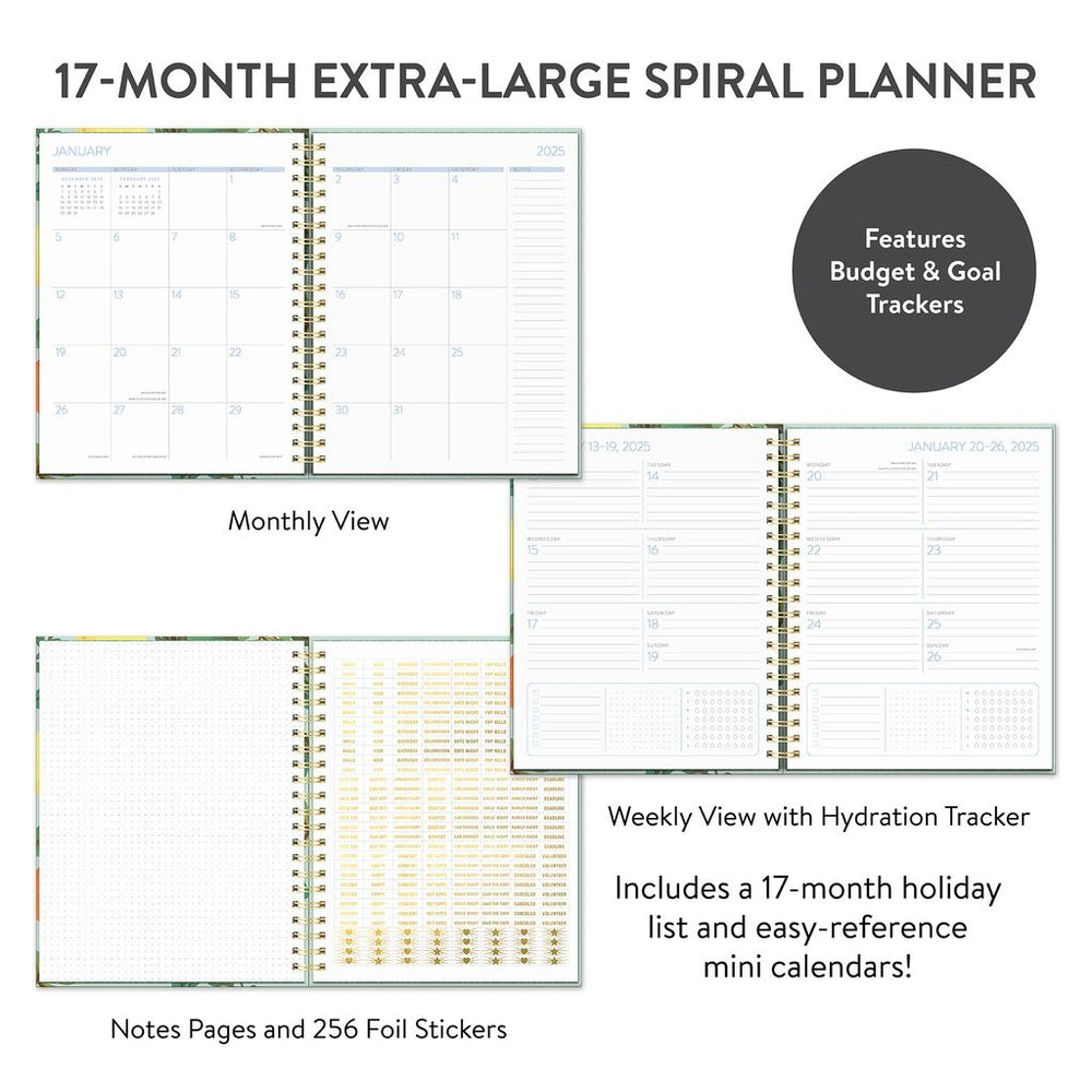 2025 Fruit & Flora - XL Spiral Weekly & Monthly Diary/Planner