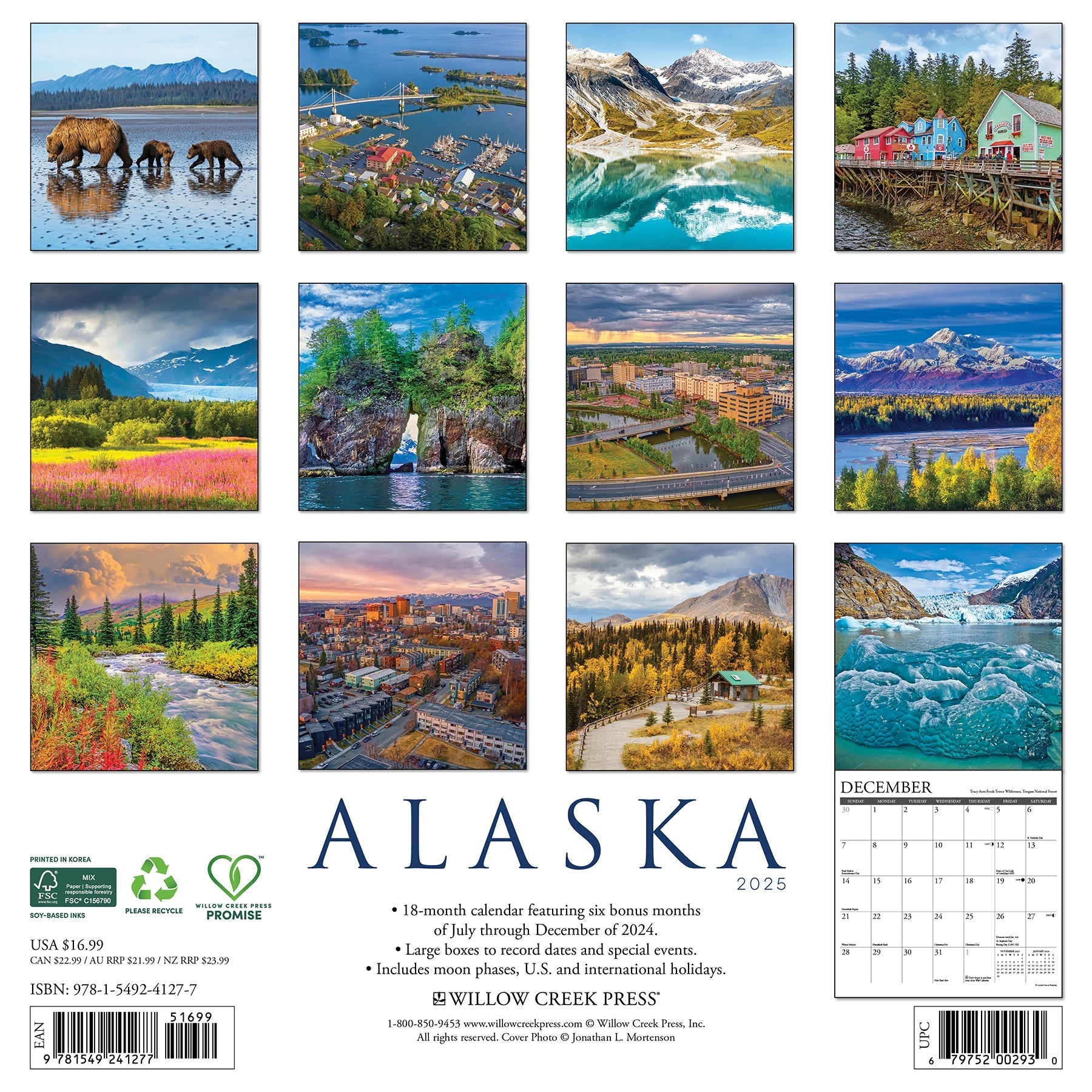 2025 Alaska - Square Wall Calendar (US Only)