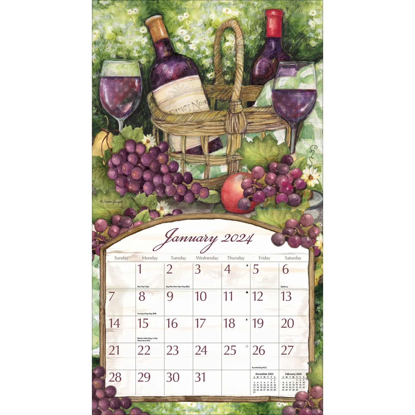 2024 LANG Wine Country By Susan Winget - Deluxe Wall Calendar