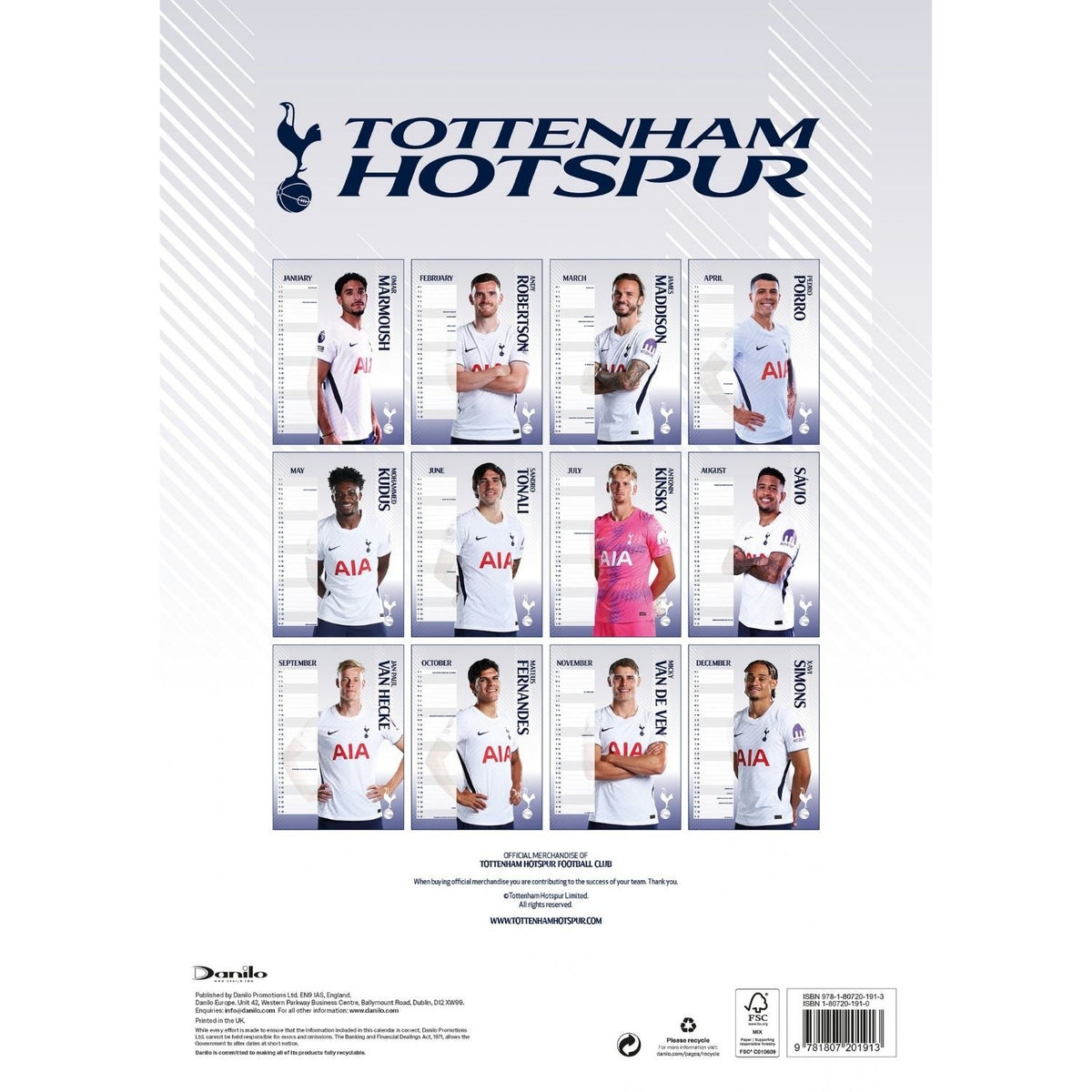 2027 Tottenham Hotspur FC - A3 Wall Calendar - product image 5