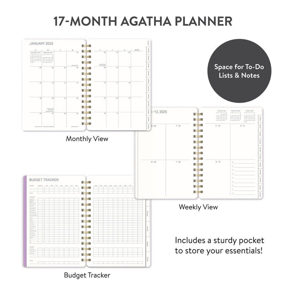 2025 Botanical Bliss - Agatha Monthly And Weekly Dairy/Planner