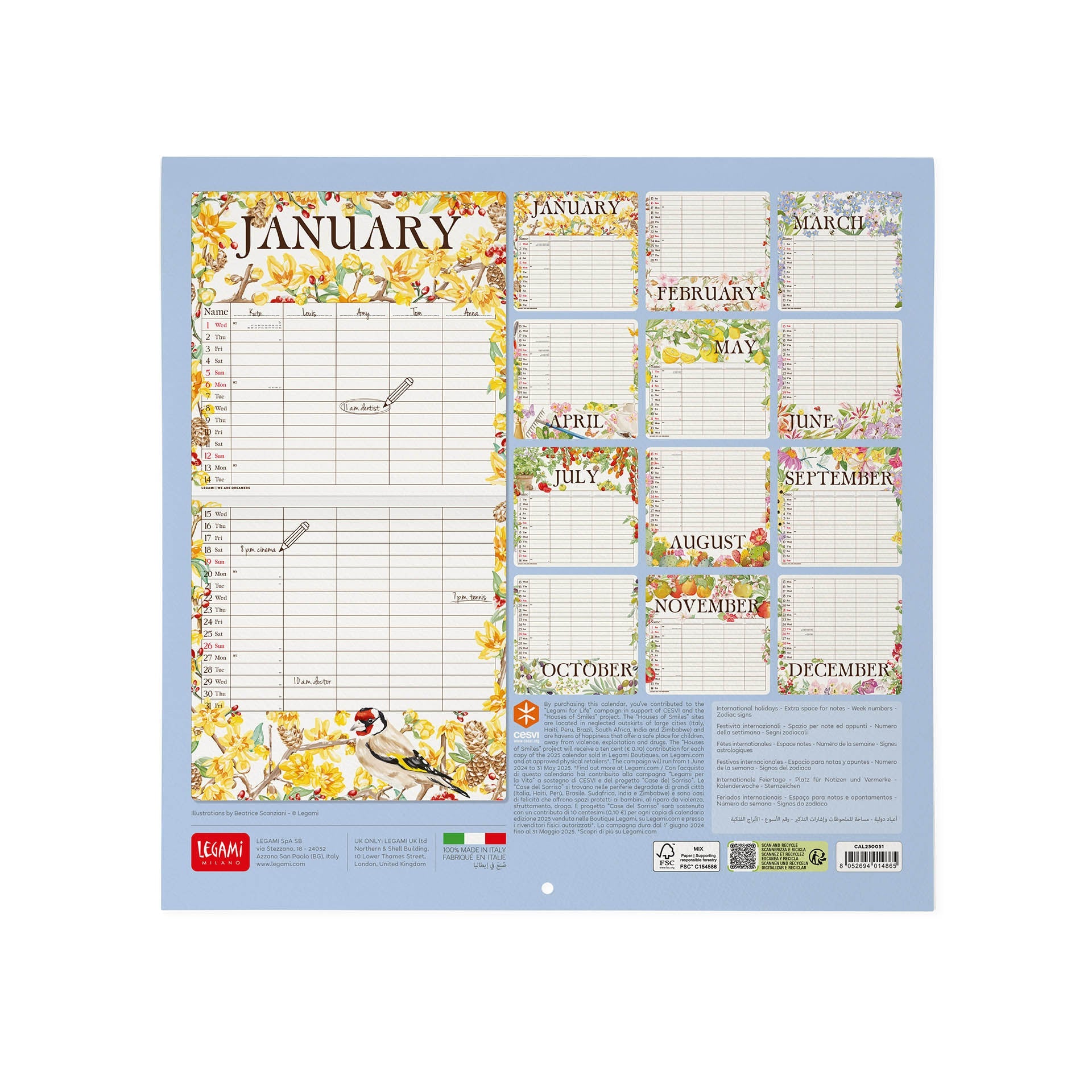 2025 My Secret Garden - Square Wall Calendar