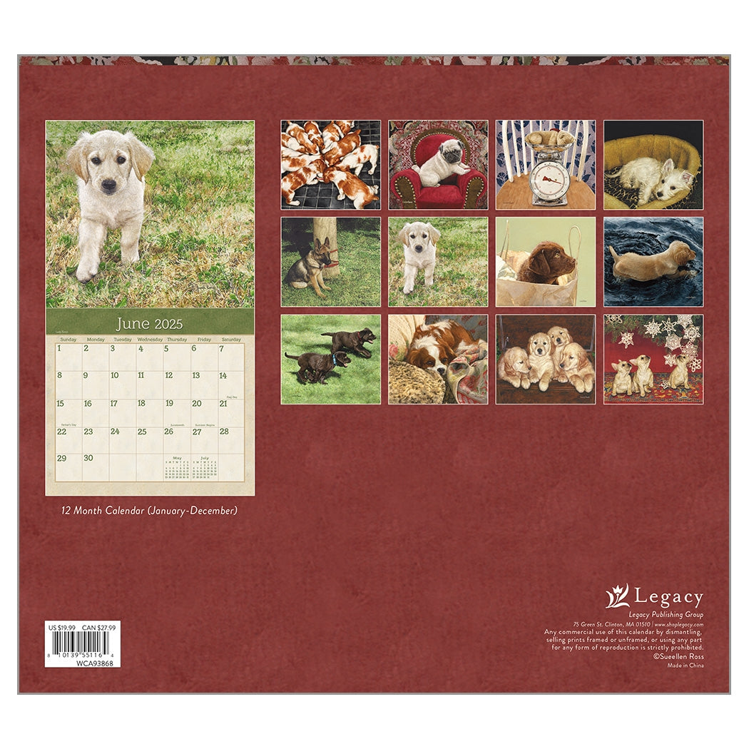 2025 Legacy Puppies - Deluxe Wall Calendar