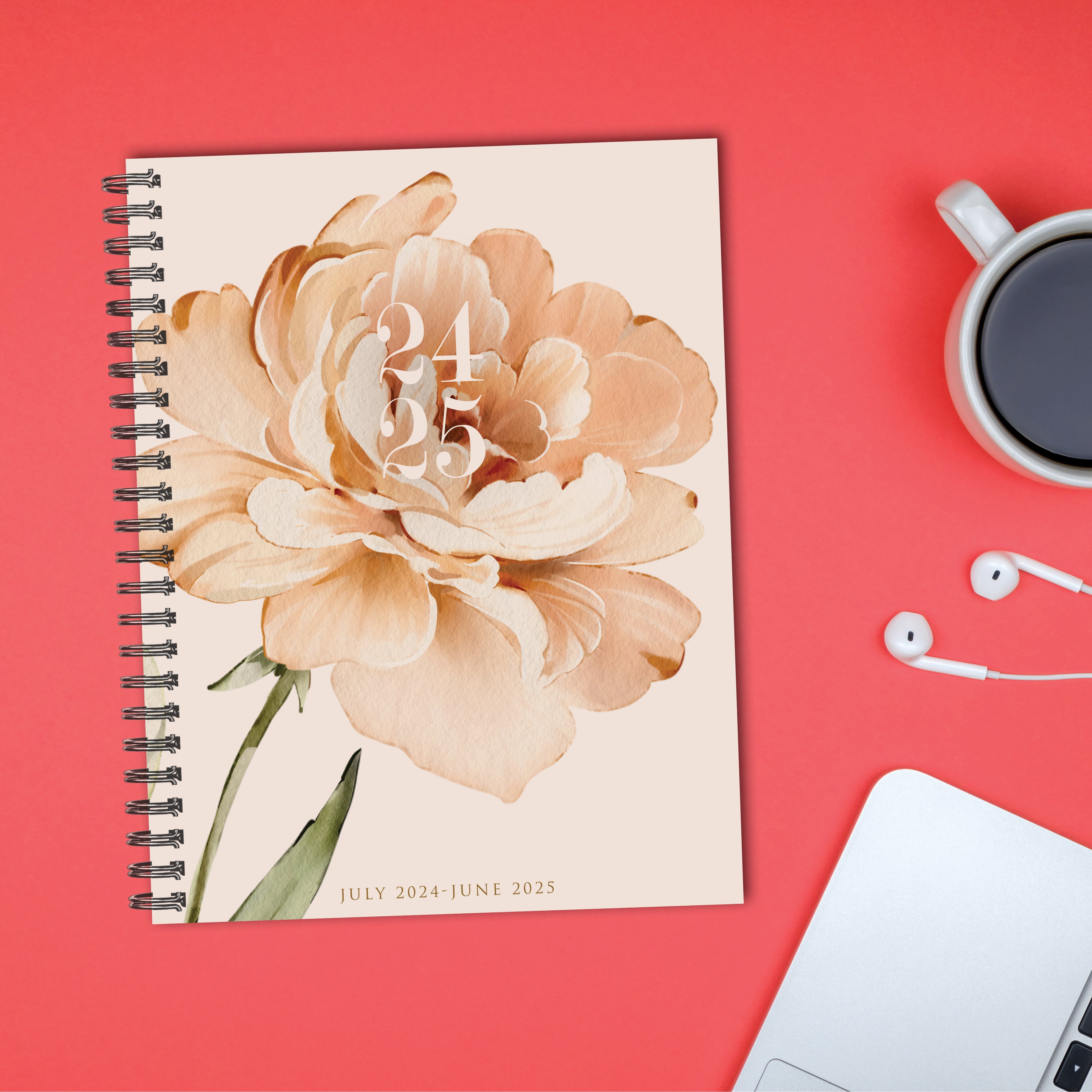 July 2024 - June 2025 Perfect Peony - Large Weekly & Monthly Academic Year Diary/Planner  SOLD OUT