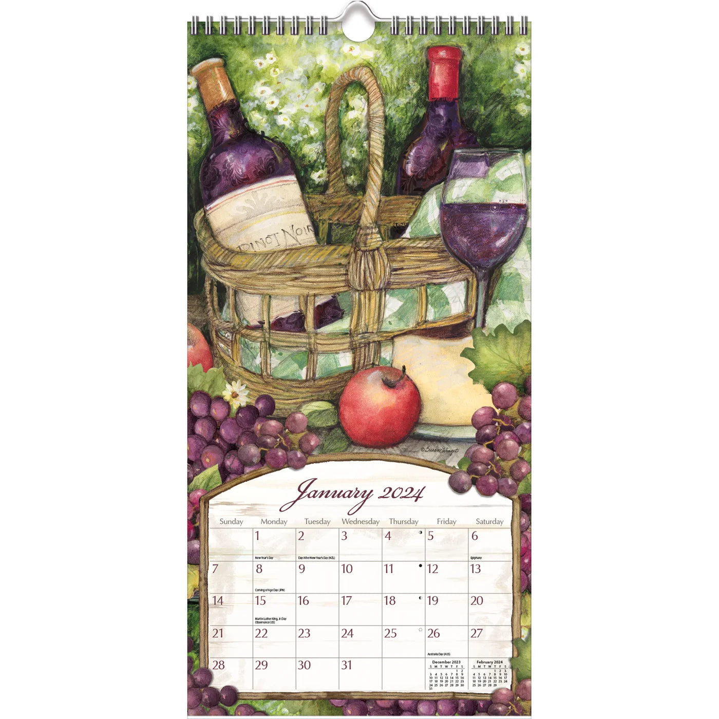 2024 Wine Country - Slim Wall Calendar