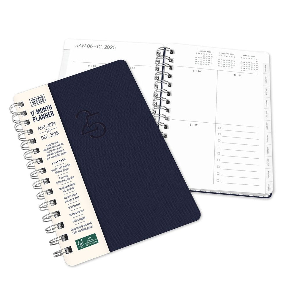 2025 Oxford Blue - Agatha Monthly And Weekly Dairy/Planner