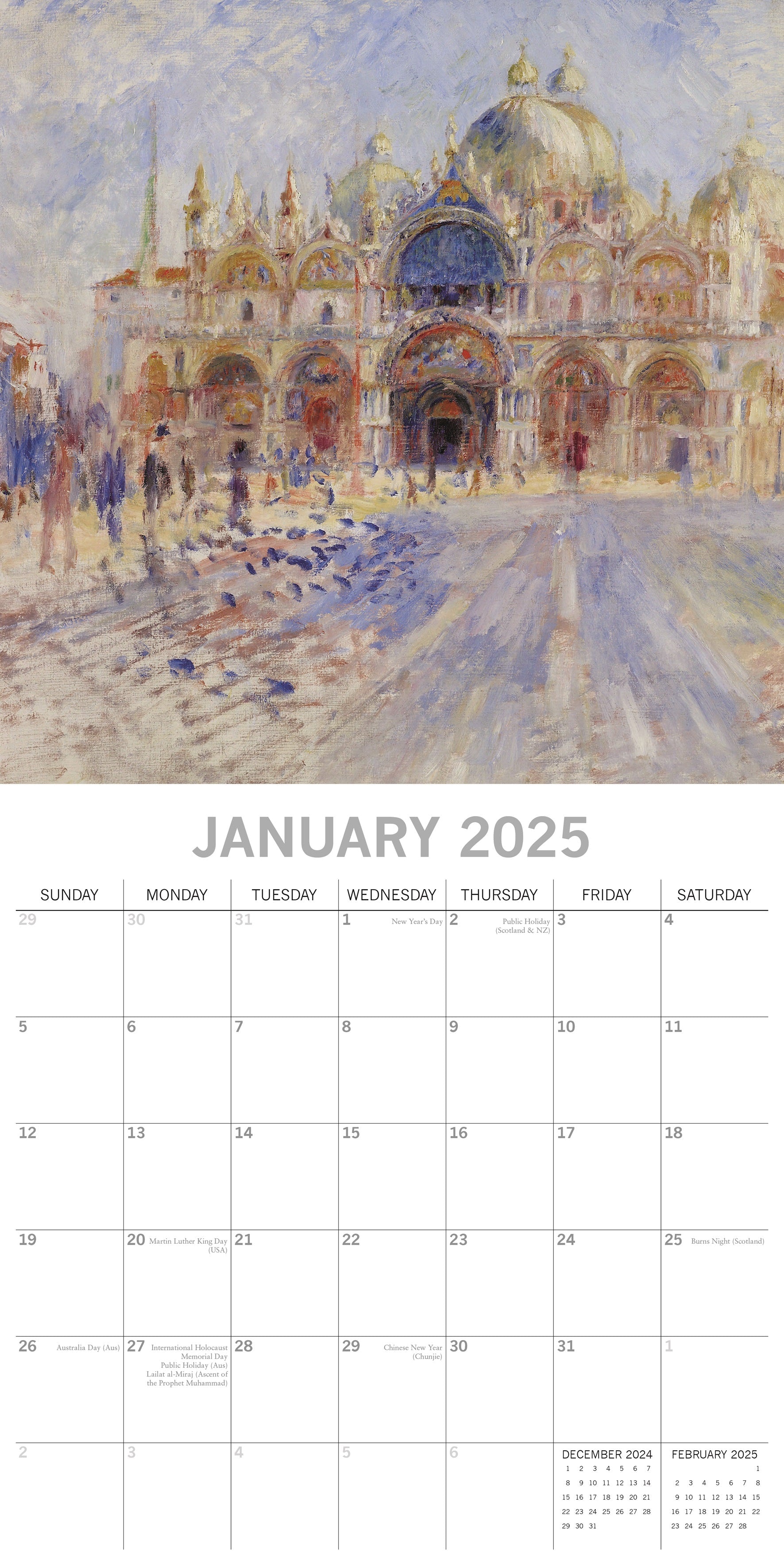 2025 Renoir - Square Wall Calendar