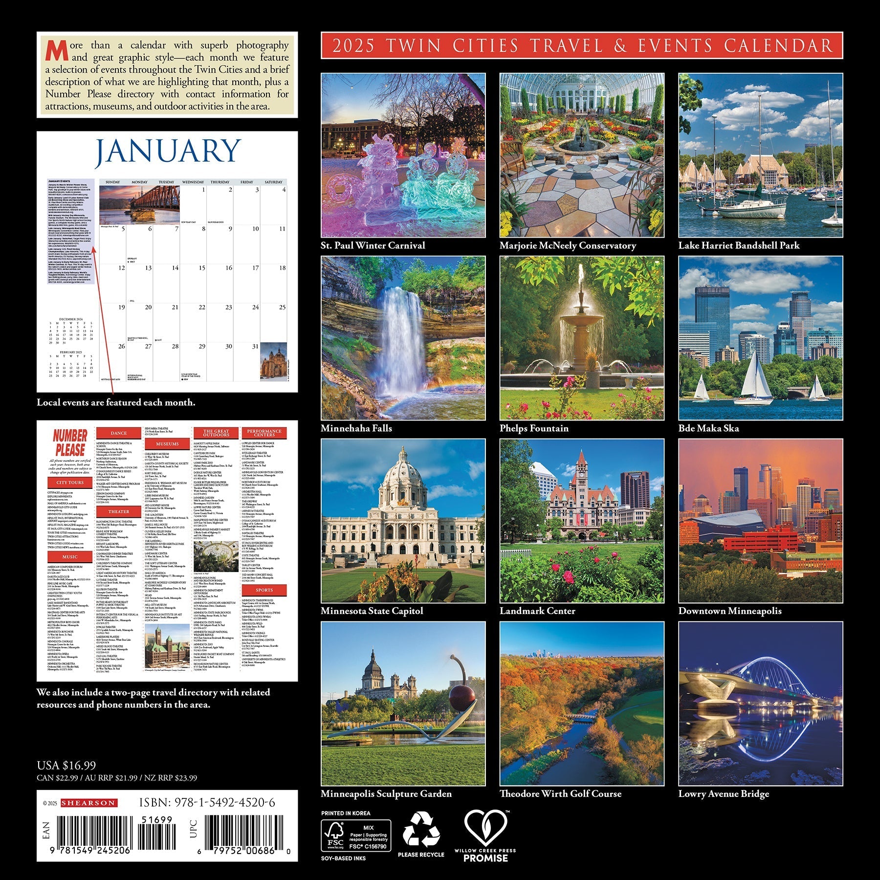 2025 Twin Cities - Square Wall Calendar (US Only)