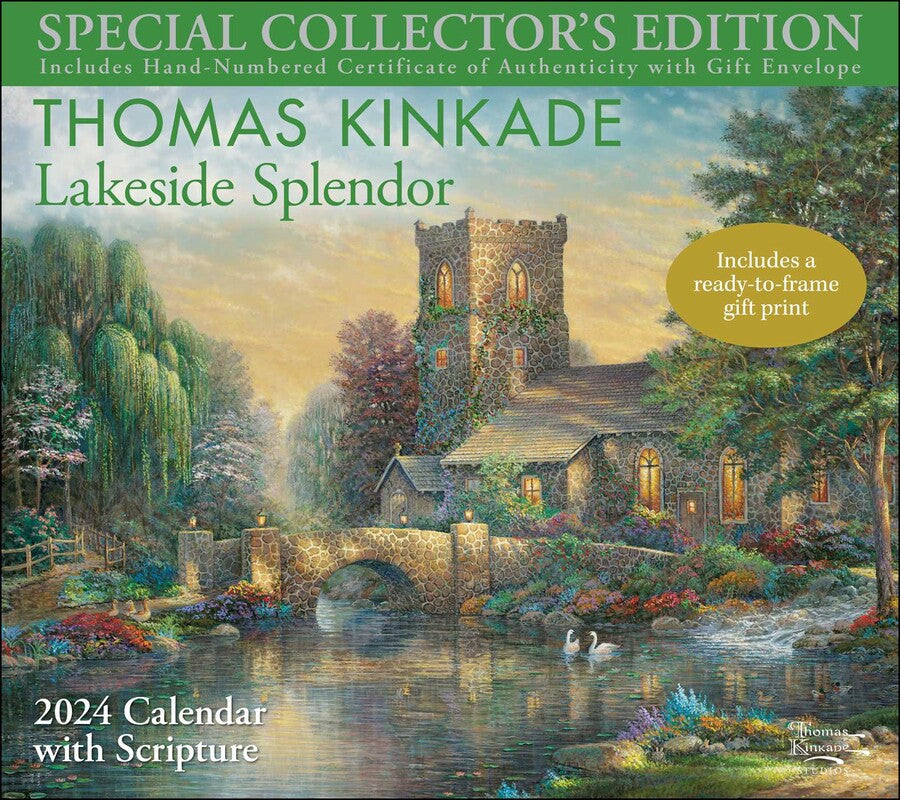 2024 Thomas Kinkade Special Collector's Edition with Scripture (with print) - Deluxe Wall Calendar