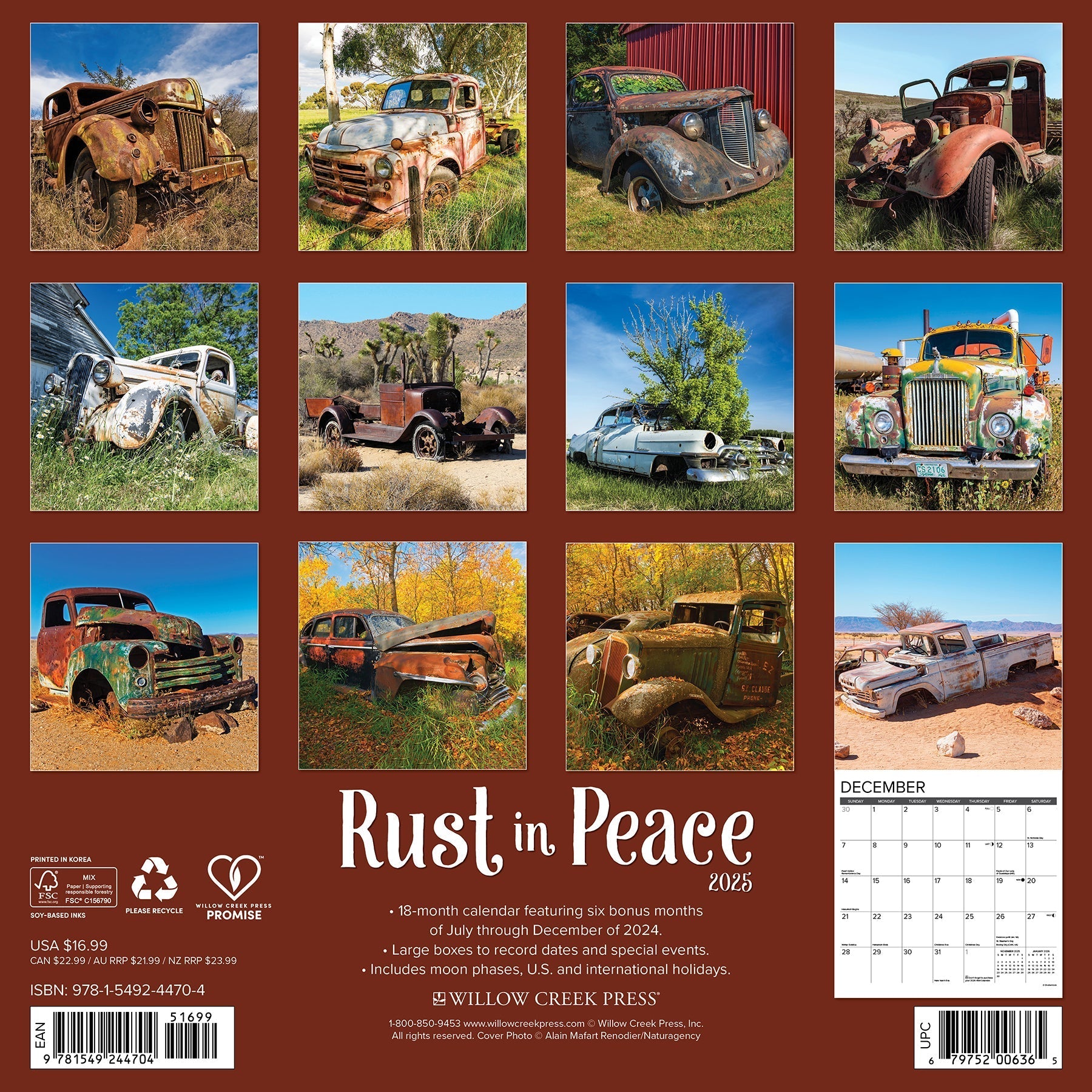 2025 Rust in Peace - Square Wall Calendar (US Only)