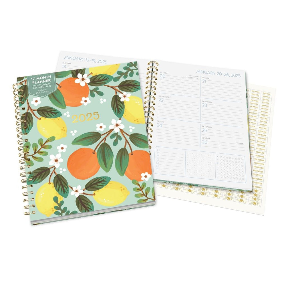 2025 Fruit & Flora - XL Spiral Weekly & Monthly Diary/Planner