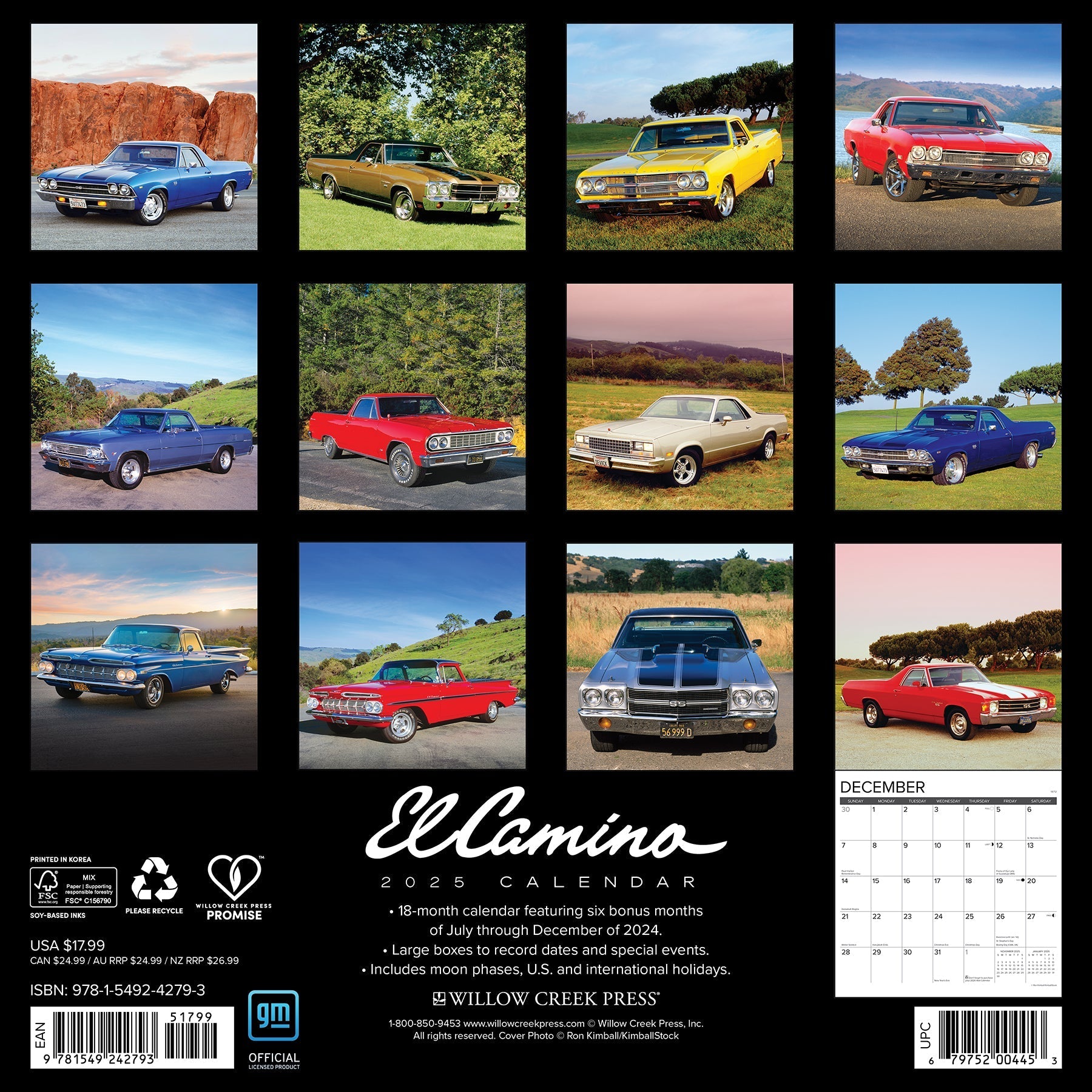 2025 El Camino - Square Wall Calendar (US Only)