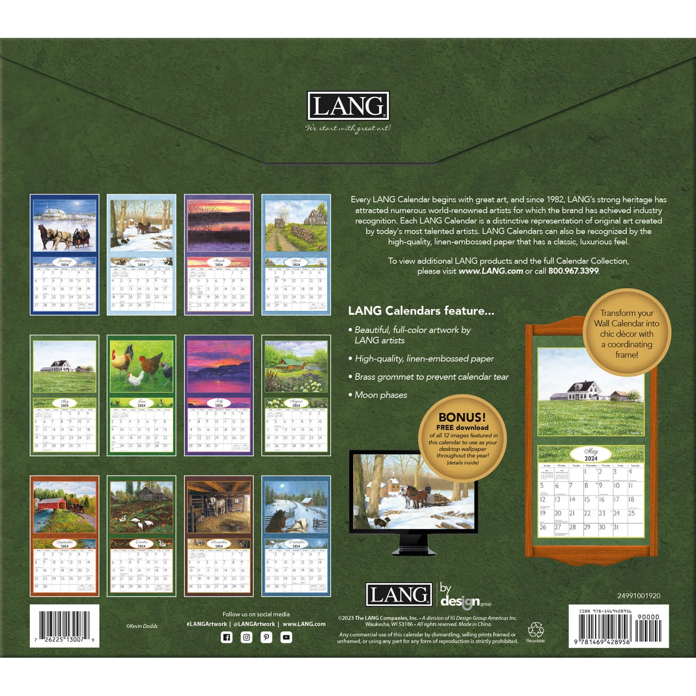 2024 LANG Journey Home By Kevin Dodds - Deluxe Wall Calendar
