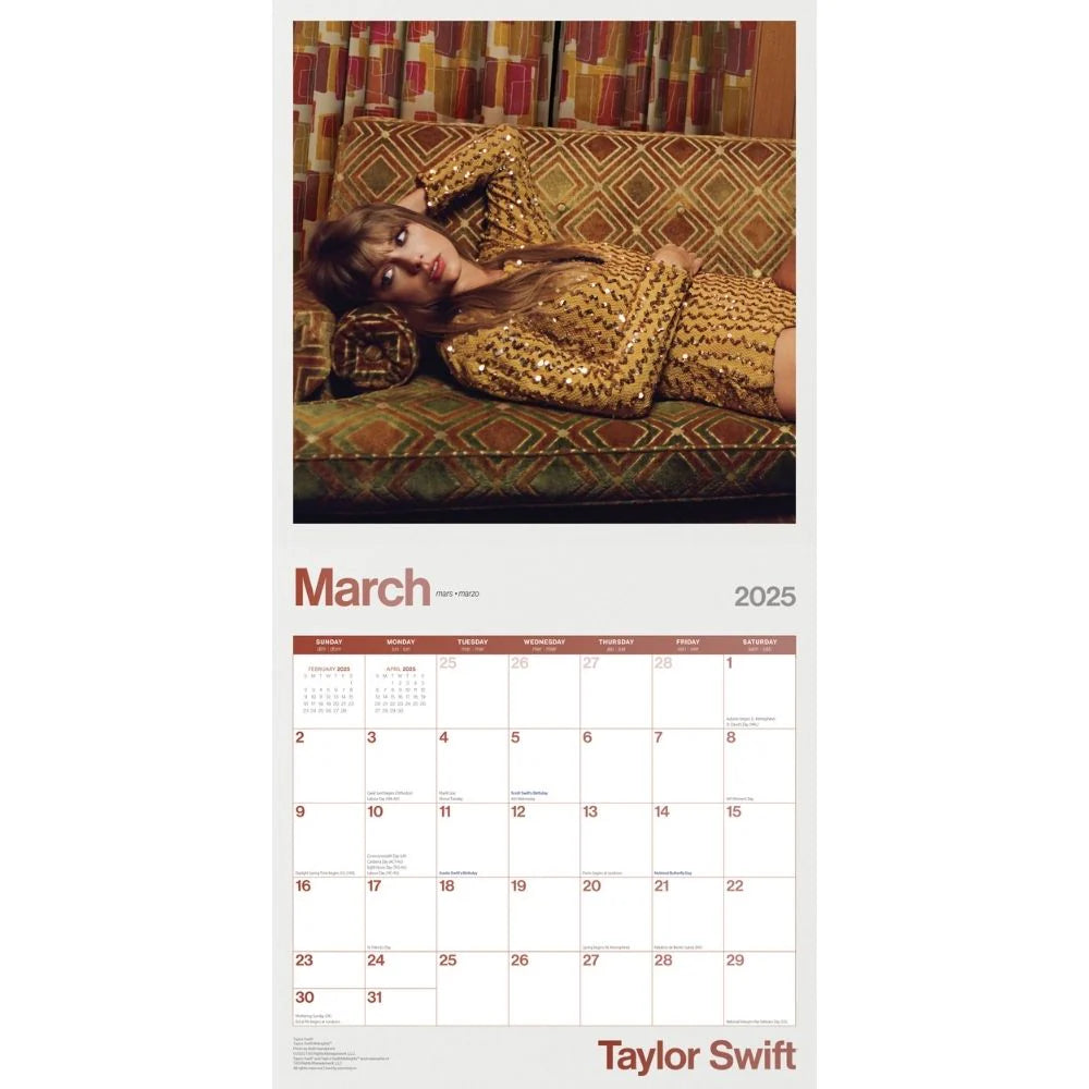 2025 Taylor Swift - Square Wall Calendar