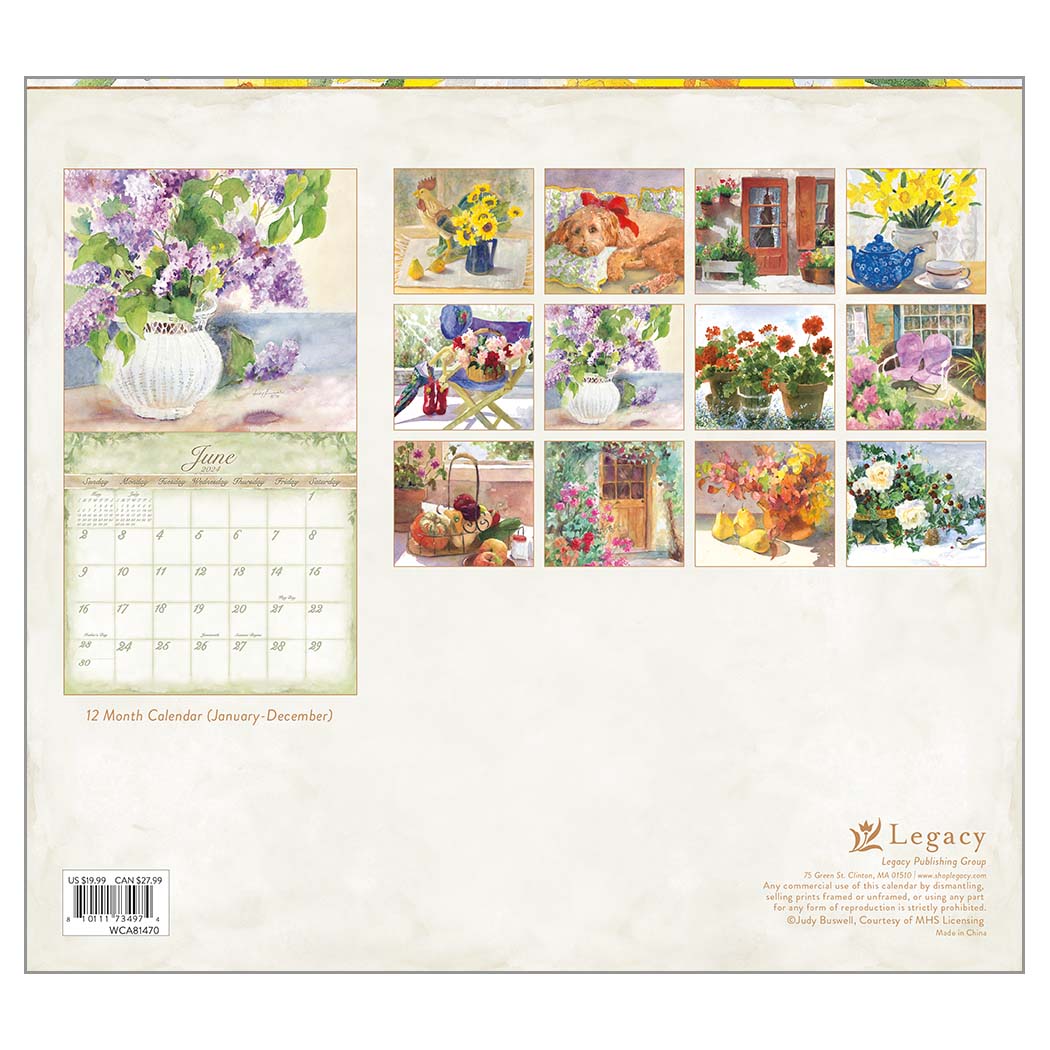 2024 Legacy Judy Buswell Watercolors - Deluxe Wall Calendar