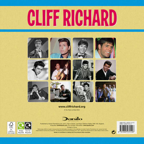 2024 Cliff Richard Collector's Edition Record Sleeve - Square Wall Calendar  SOLD OUT