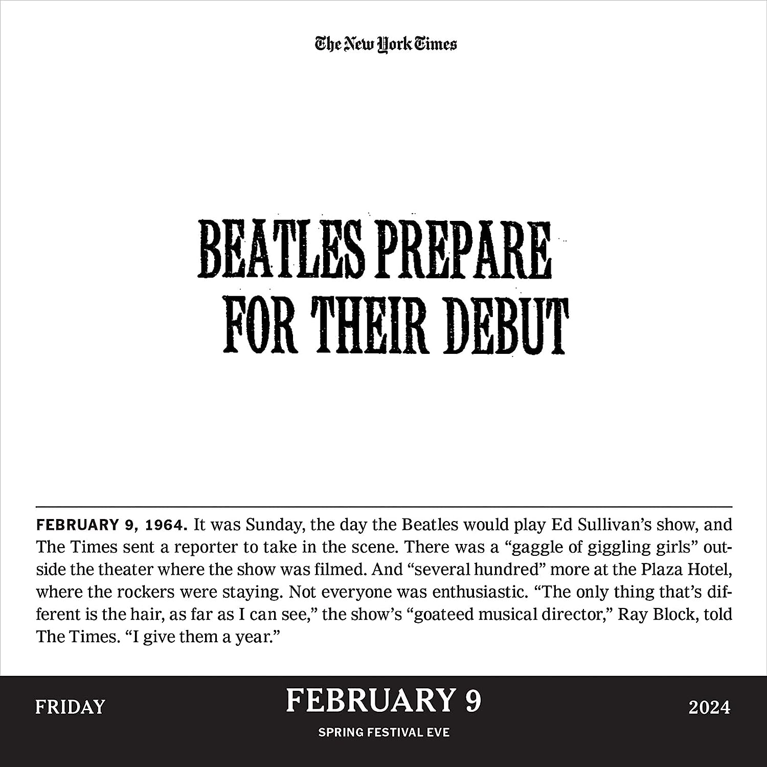 2024 The New York Times Headlines In History - Daily Boxed Page-A-Day Calendar