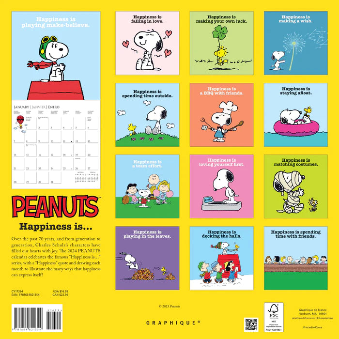 2024 Peanuts - Square Wall Calendar