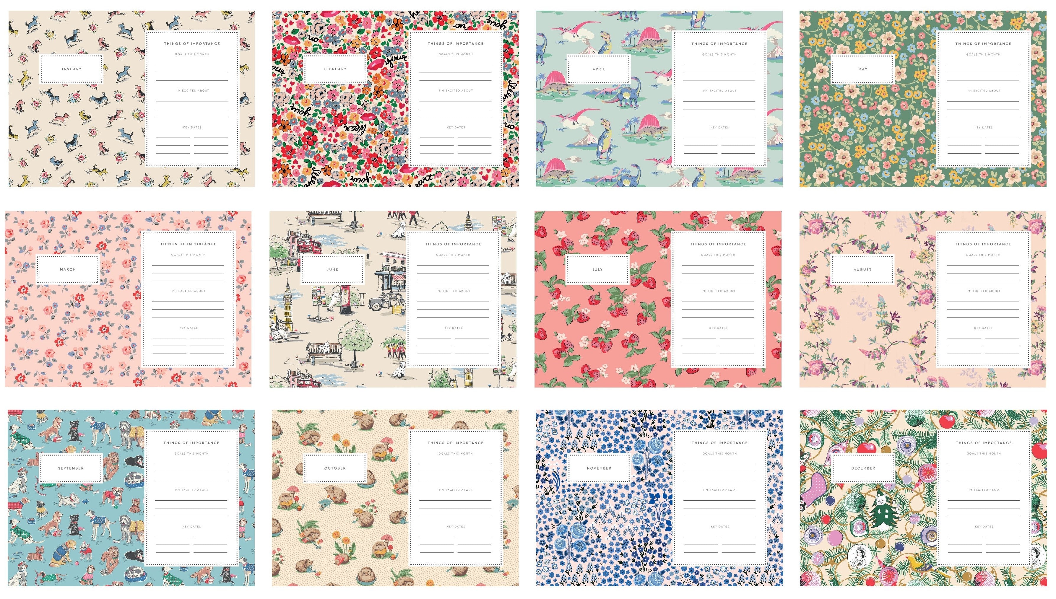 2025 Dogs in the Park by Cath Kidston - Monthly & Weekly Diary/Planner