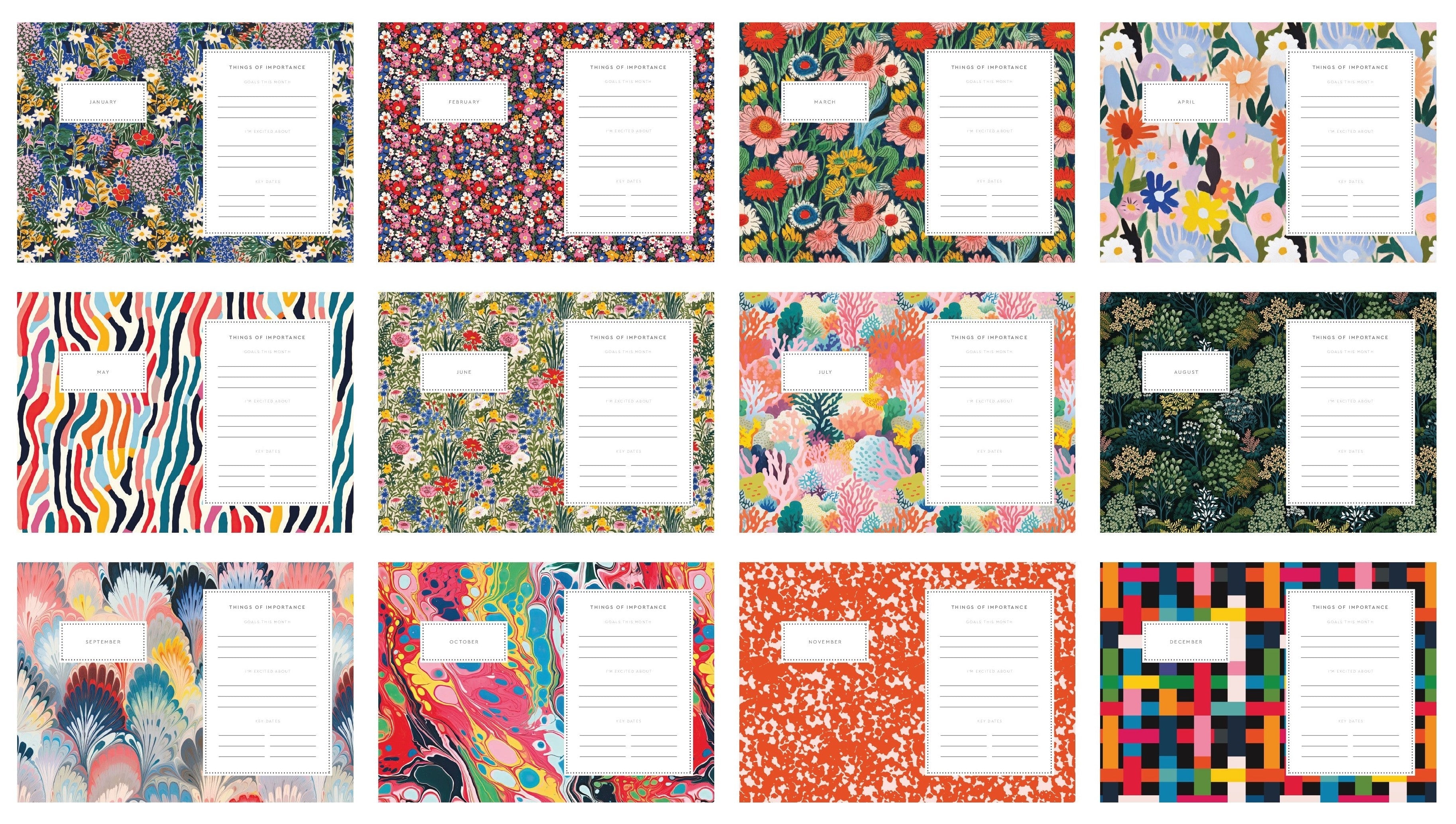 2025 Gouache Floral - Monthly & Weekly Diary/Planner