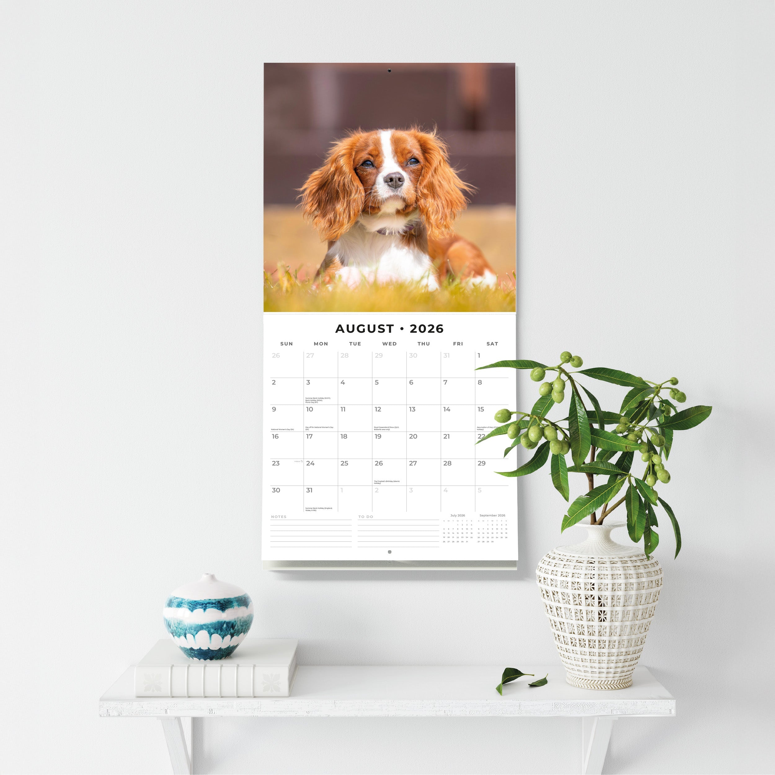 2026 Cavalier King Charles Spaniels - Square Wall Calendar