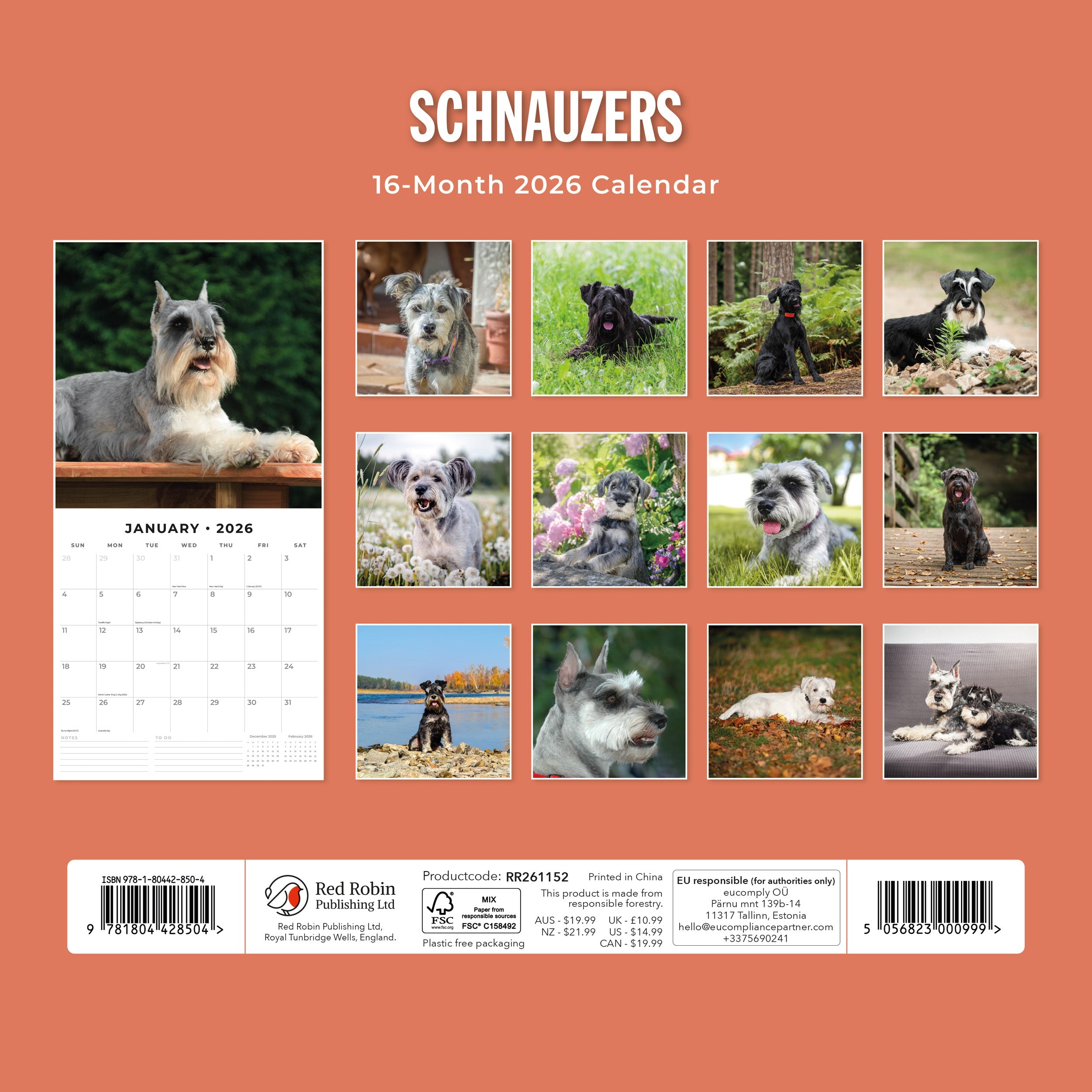 2026 Schnauzer - Square Wall Calendar