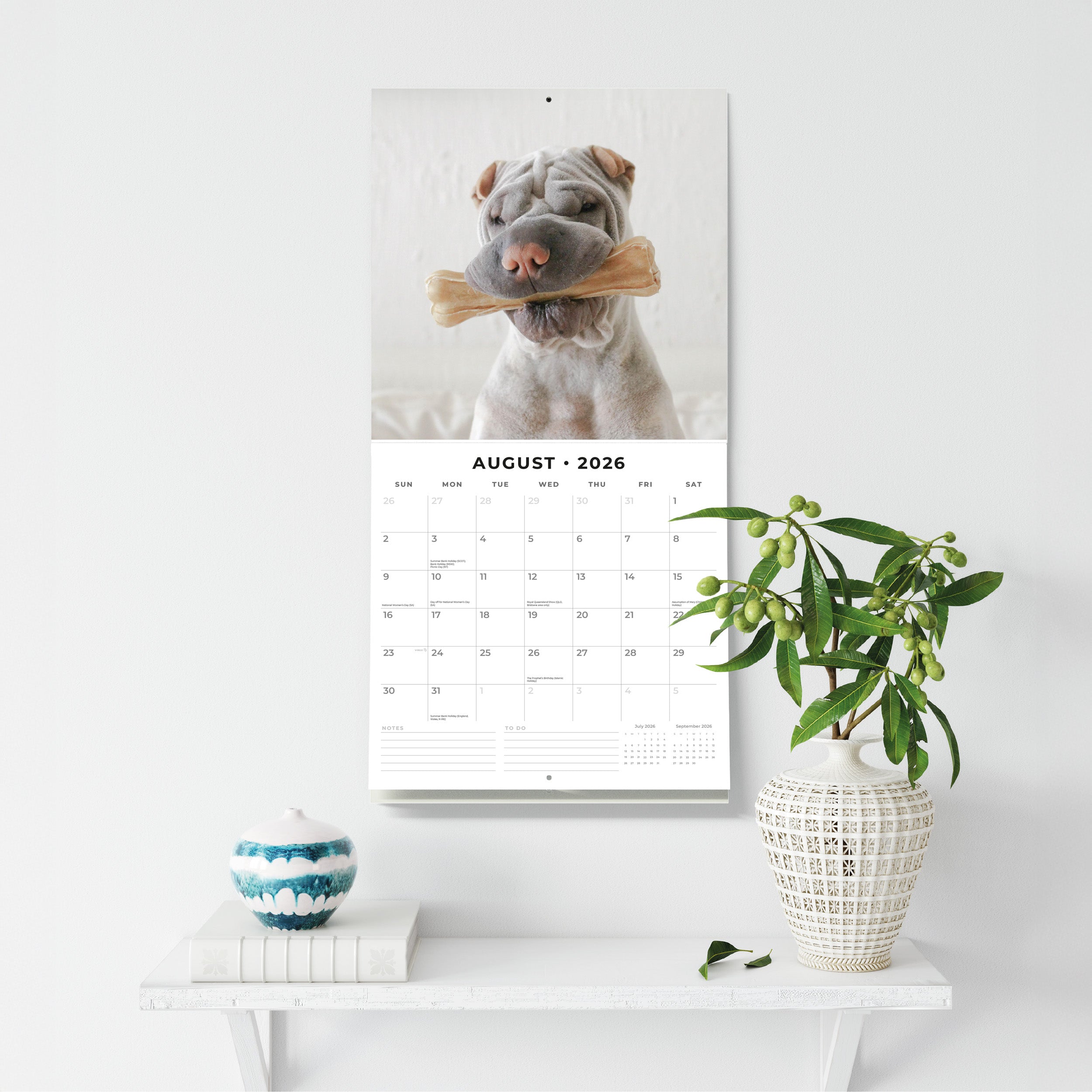 2026 Shar-Pei - Square Wall Calendar