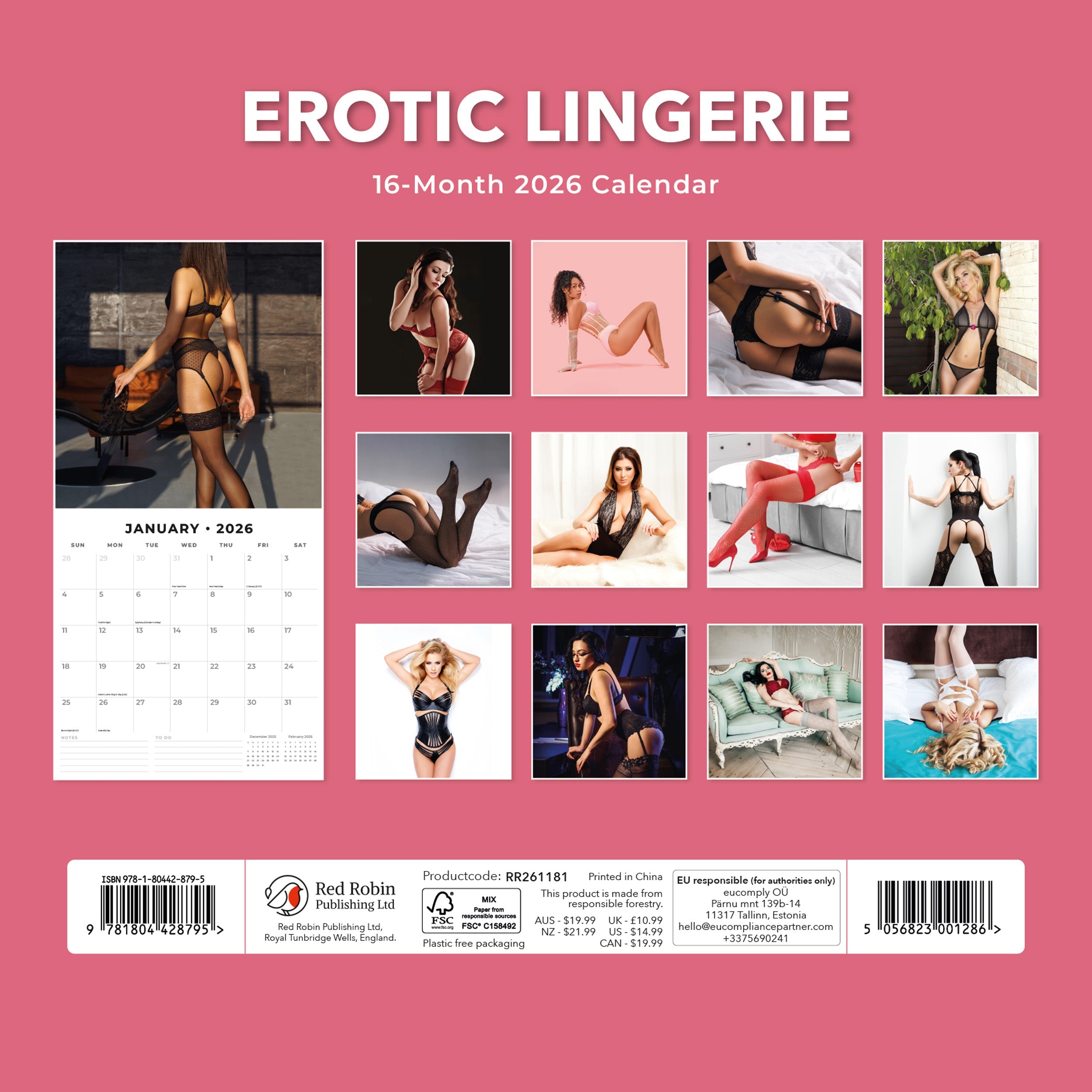 2026 Erotic Lingerie - Square Wall Calendar