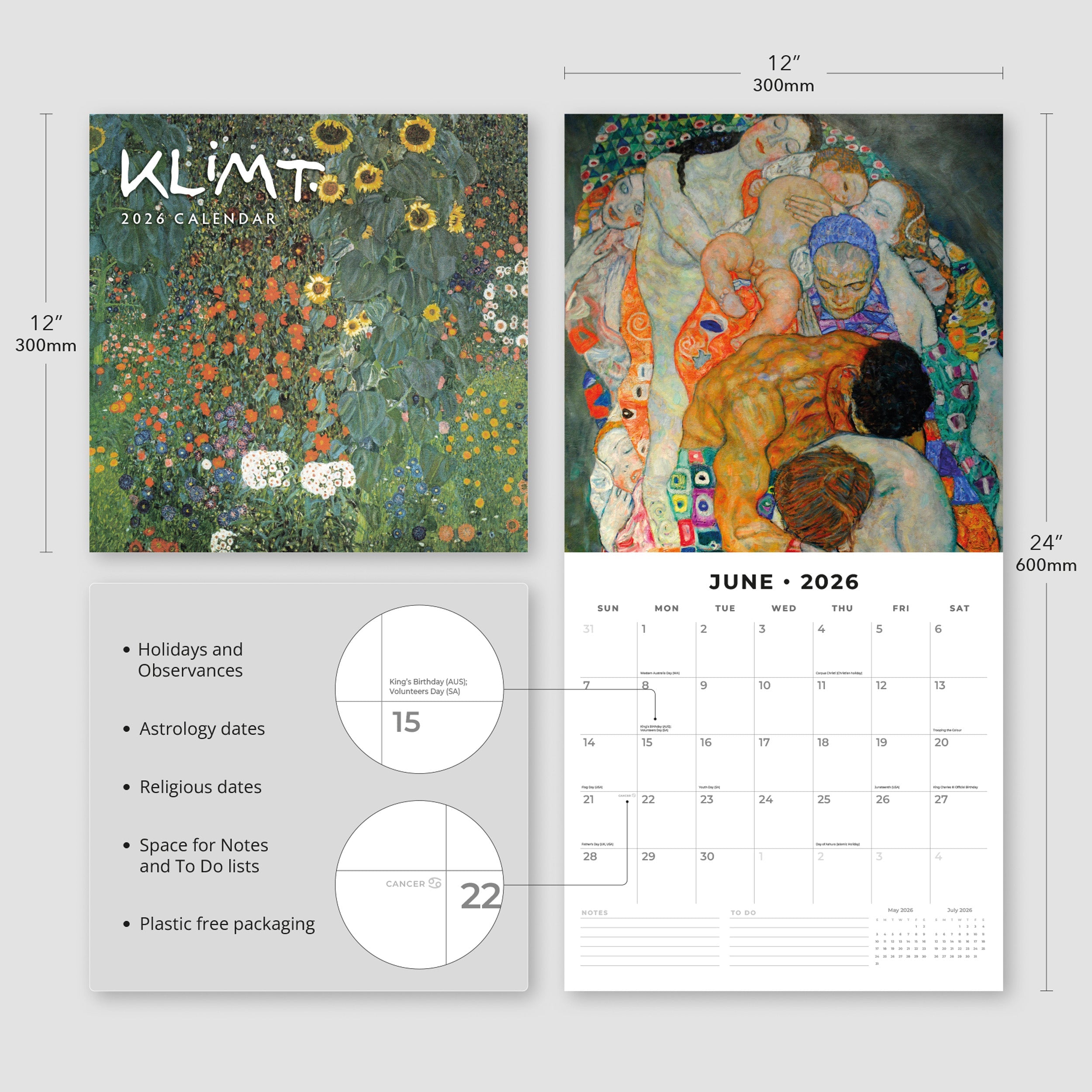 2026 Klimt - Square Wall Calendar