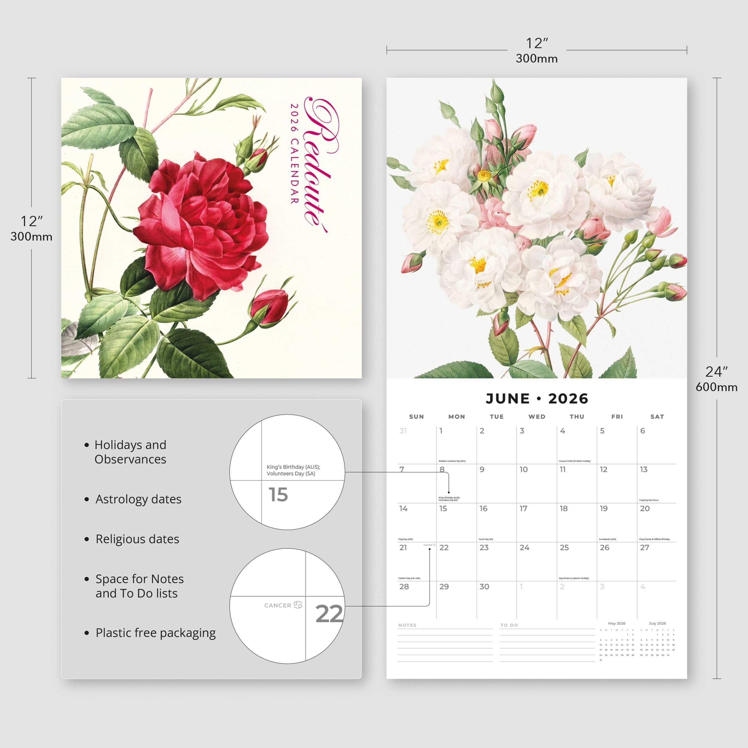 2026 Redoute - Square Wall Calendar