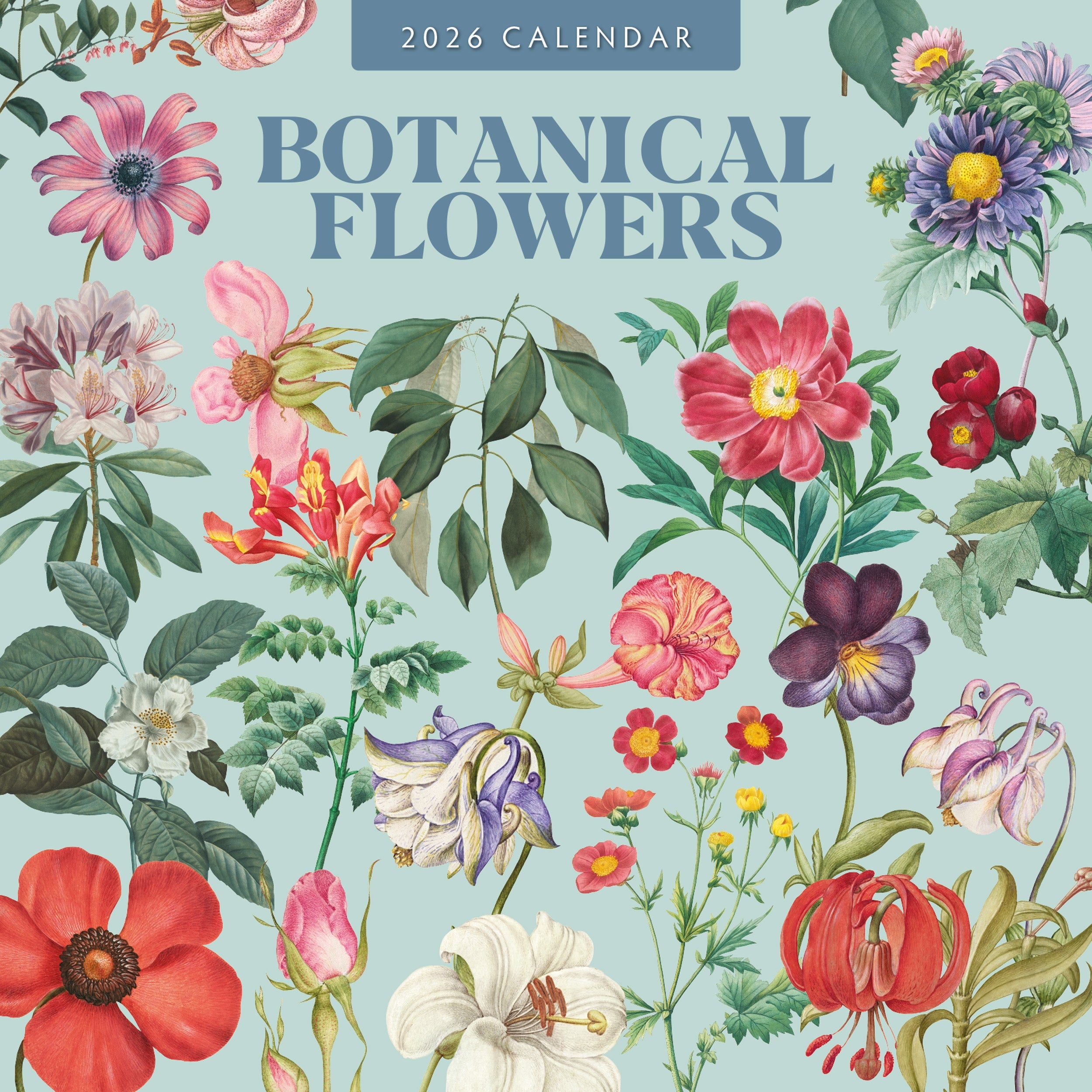 2026 Botanical Flowers - Square Wall Calendar