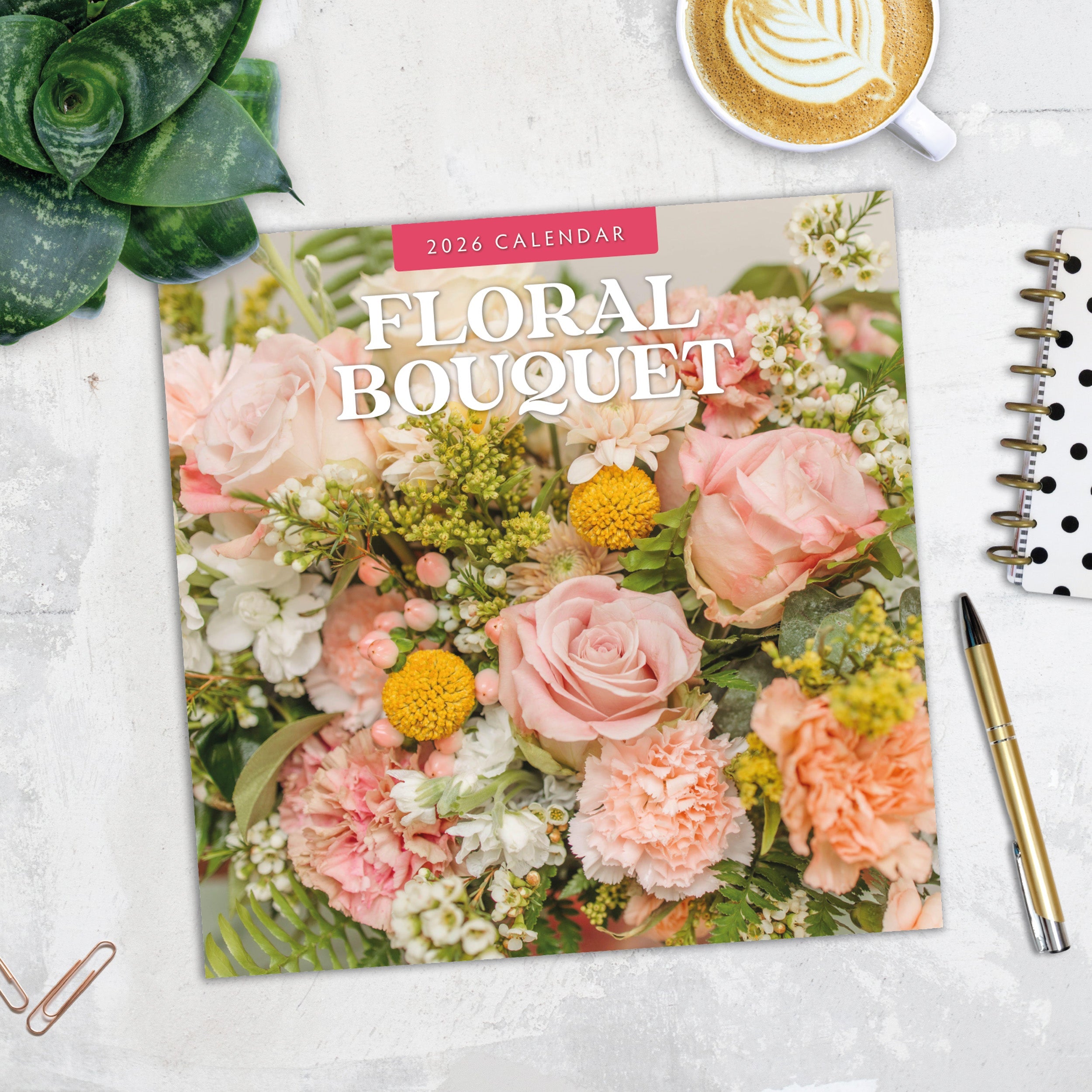 2026 Floral Bouquet - Square Wall Calendar