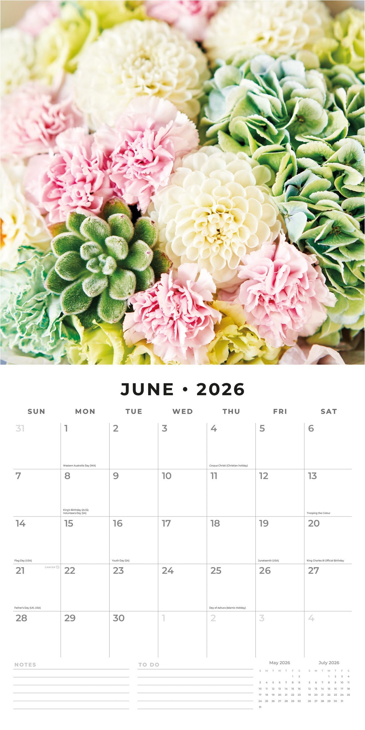 2026 Floral Collection - Square Wall Calendar
